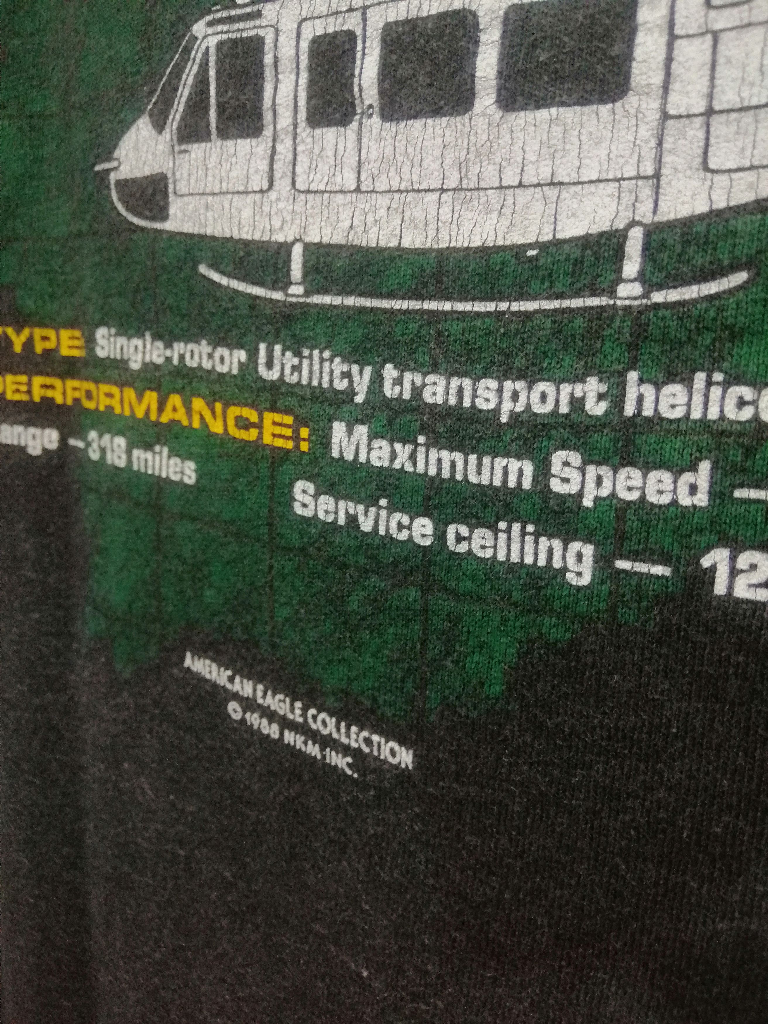 Vintage UH-1 HUEY ARMY HELICOPTER AMERICAN EAGLE COLLECTION 1988 Size US L / EU 52-54 / 3 - 5 Thumbnail