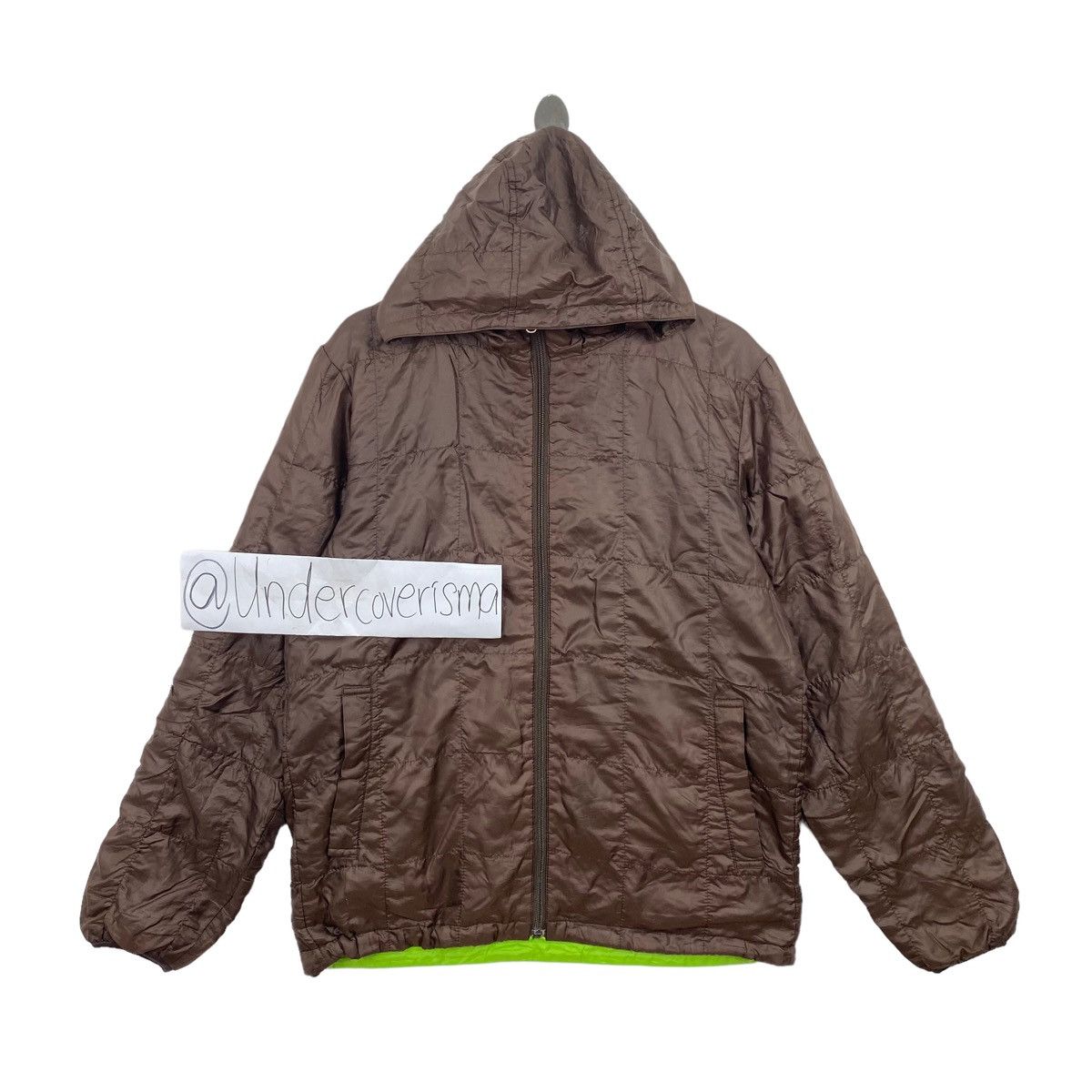 Uniqlo UNIQLO Brown Green Neon Full Zipper Quilted Hooded Jacket Size US M / EU 48-50 / 2 - 1 Thumbnail