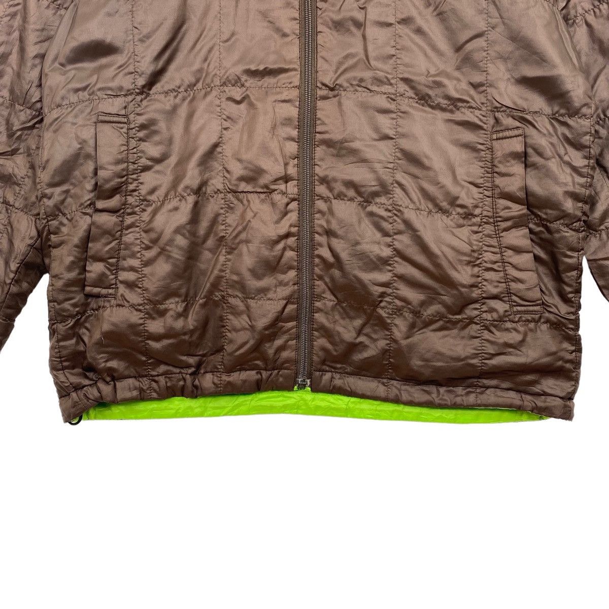 Uniqlo UNIQLO Brown Green Neon Full Zipper Quilted Hooded Jacket Size US M / EU 48-50 / 2 - 3 Thumbnail