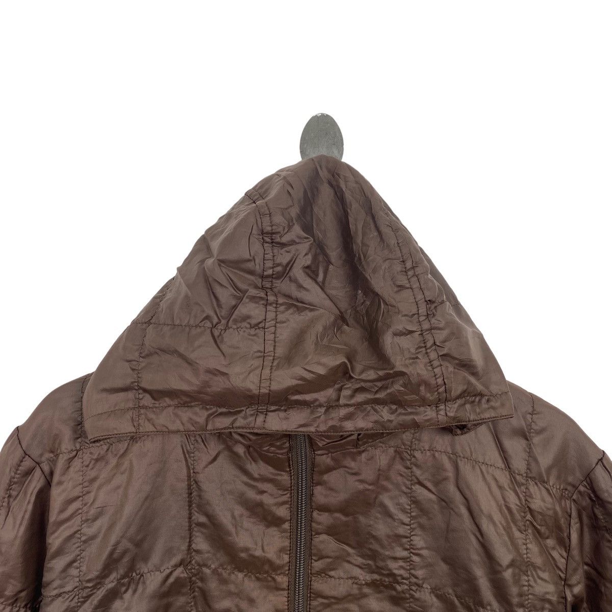 Uniqlo UNIQLO Brown Green Neon Full Zipper Quilted Hooded Jacket Size US M / EU 48-50 / 2 - 2 Thumbnail