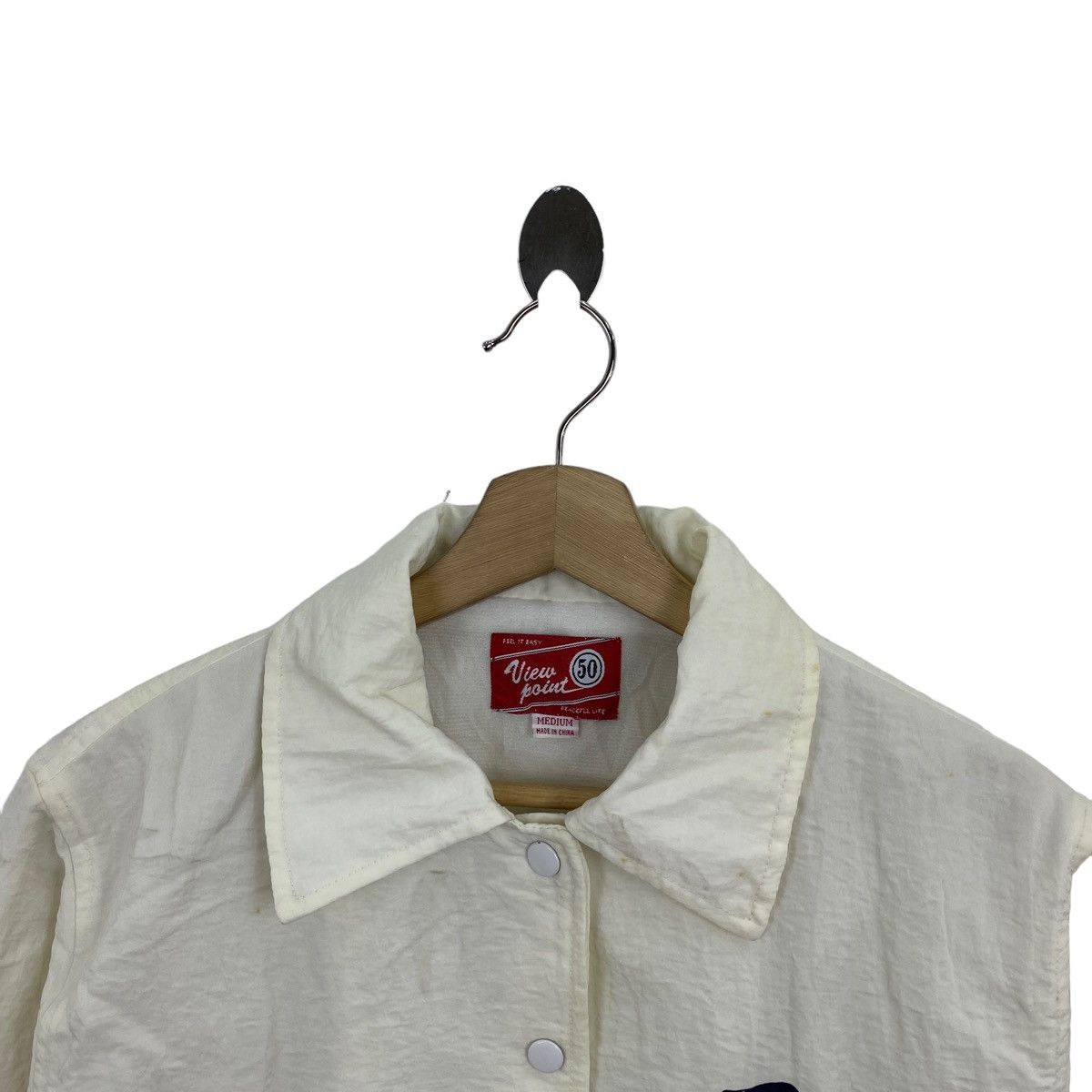 Vintage REAL FAKE Print Cream Bomber Coach Jacket Varsity Size US M / EU 48-50 / 2 - 9 Thumbnail
