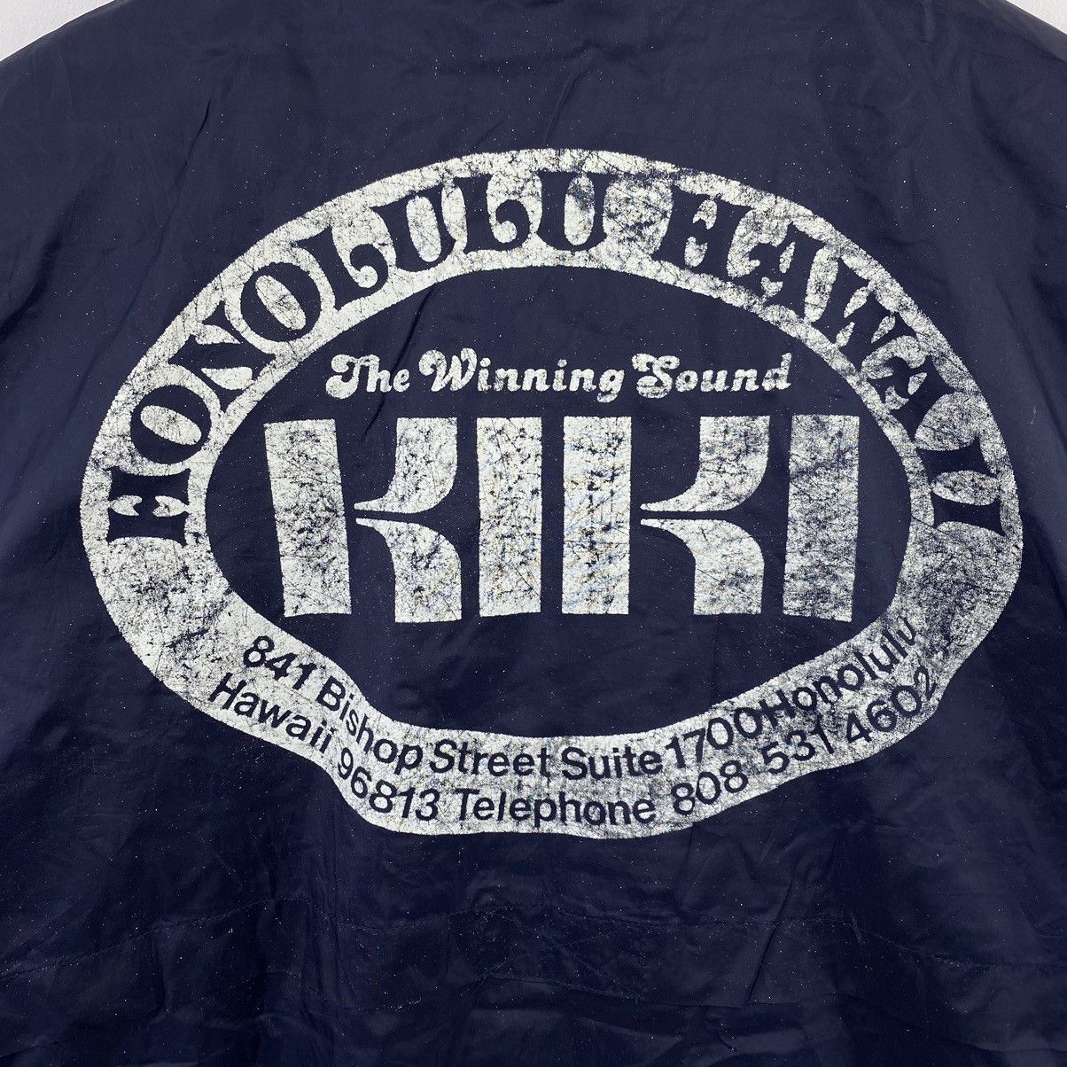 Vintage KIKI HONOLULU HAWAII Navy Windbreaker Coach Jacket Varsity Size US L / EU 52-54 / 3 - 2 Thumbnail