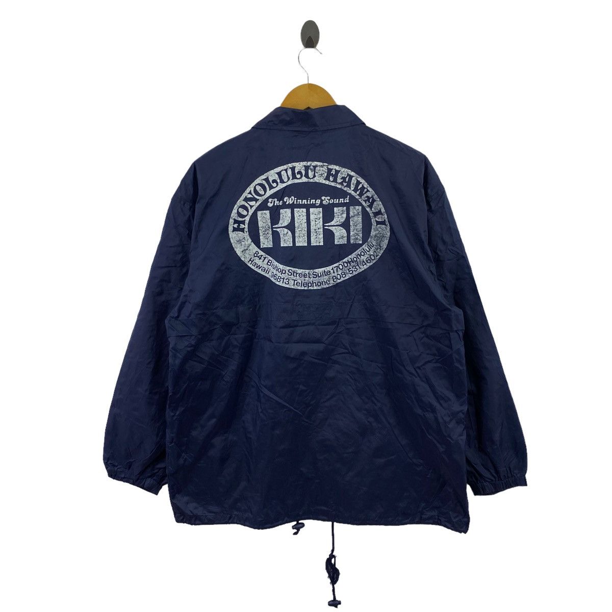 Vintage KIKI HONOLULU HAWAII Navy Windbreaker Coach Jacket Varsity Size US L / EU 52-54 / 3 - 1 Thumbnail