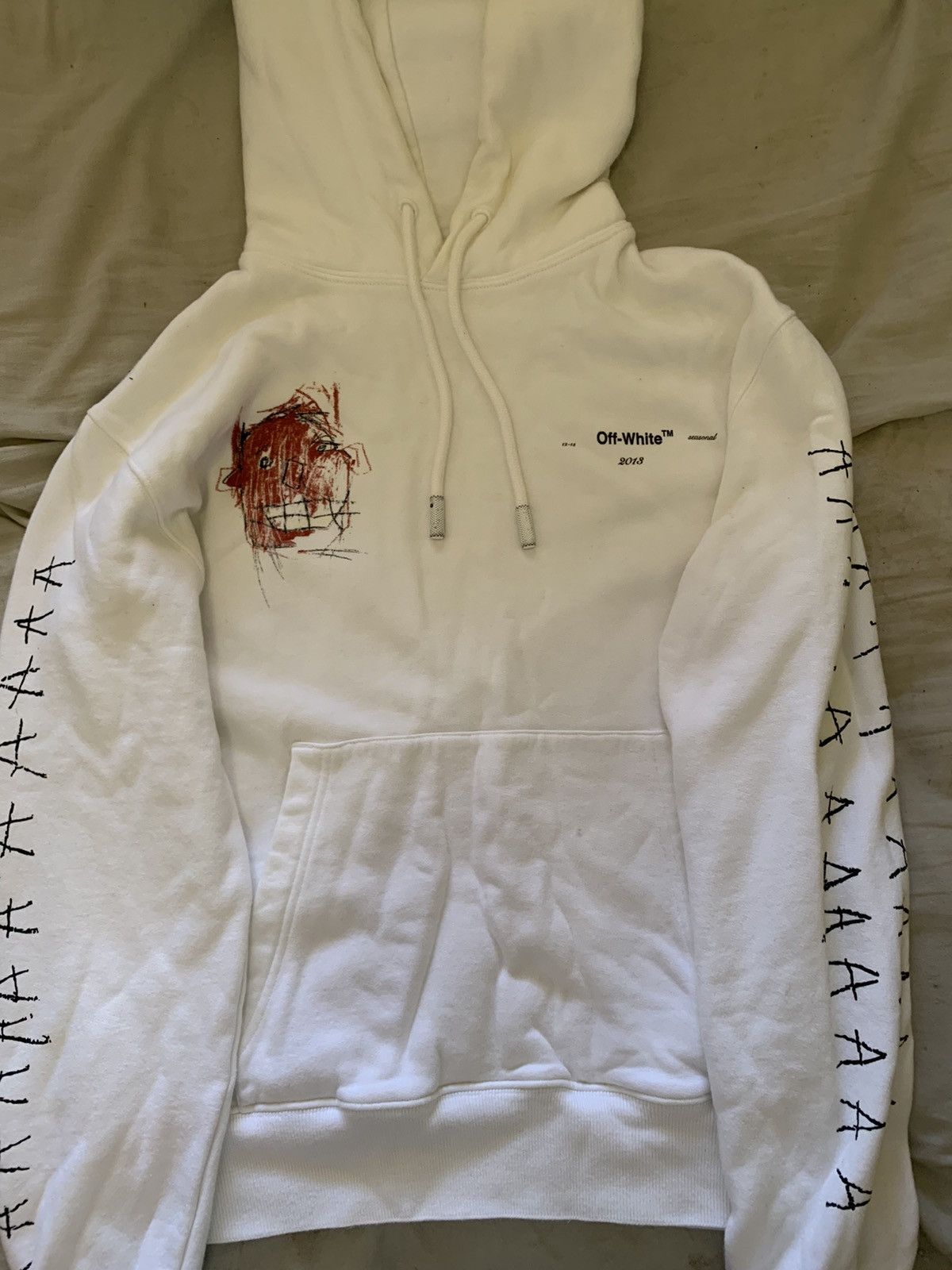 Off-White Basquiat Graphic Hoodie White/Black/Red