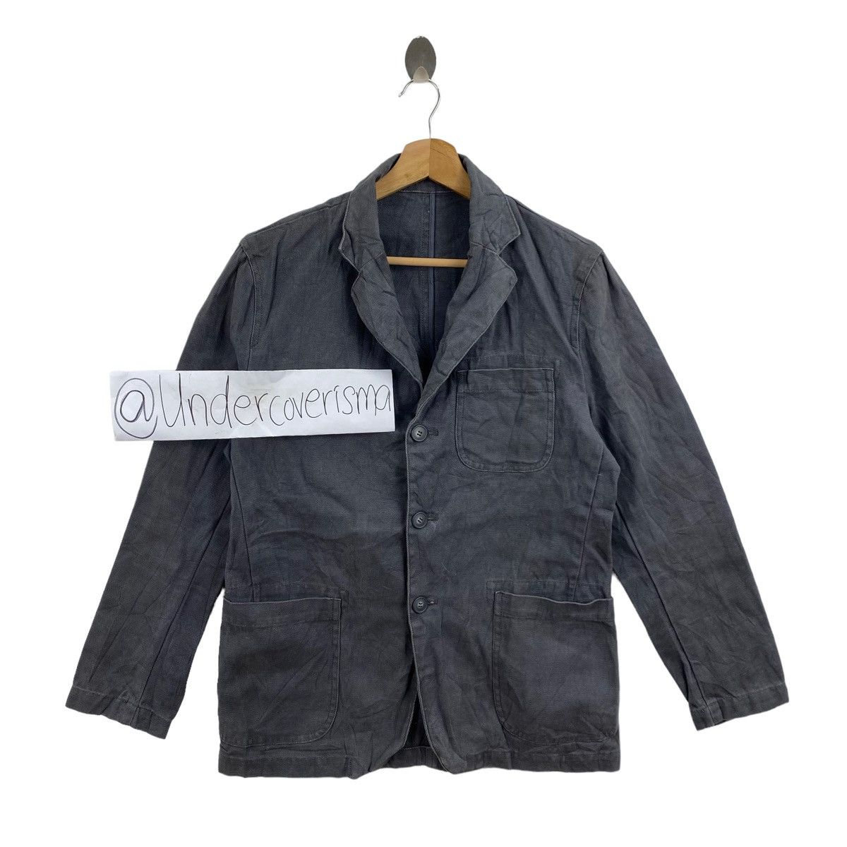 Vintage TAKEO KIKUCHI Japanese Brand Plain Grey Blazer Coat Jacket Size US M / EU 48-50 / 2 - 1 Thumbnail