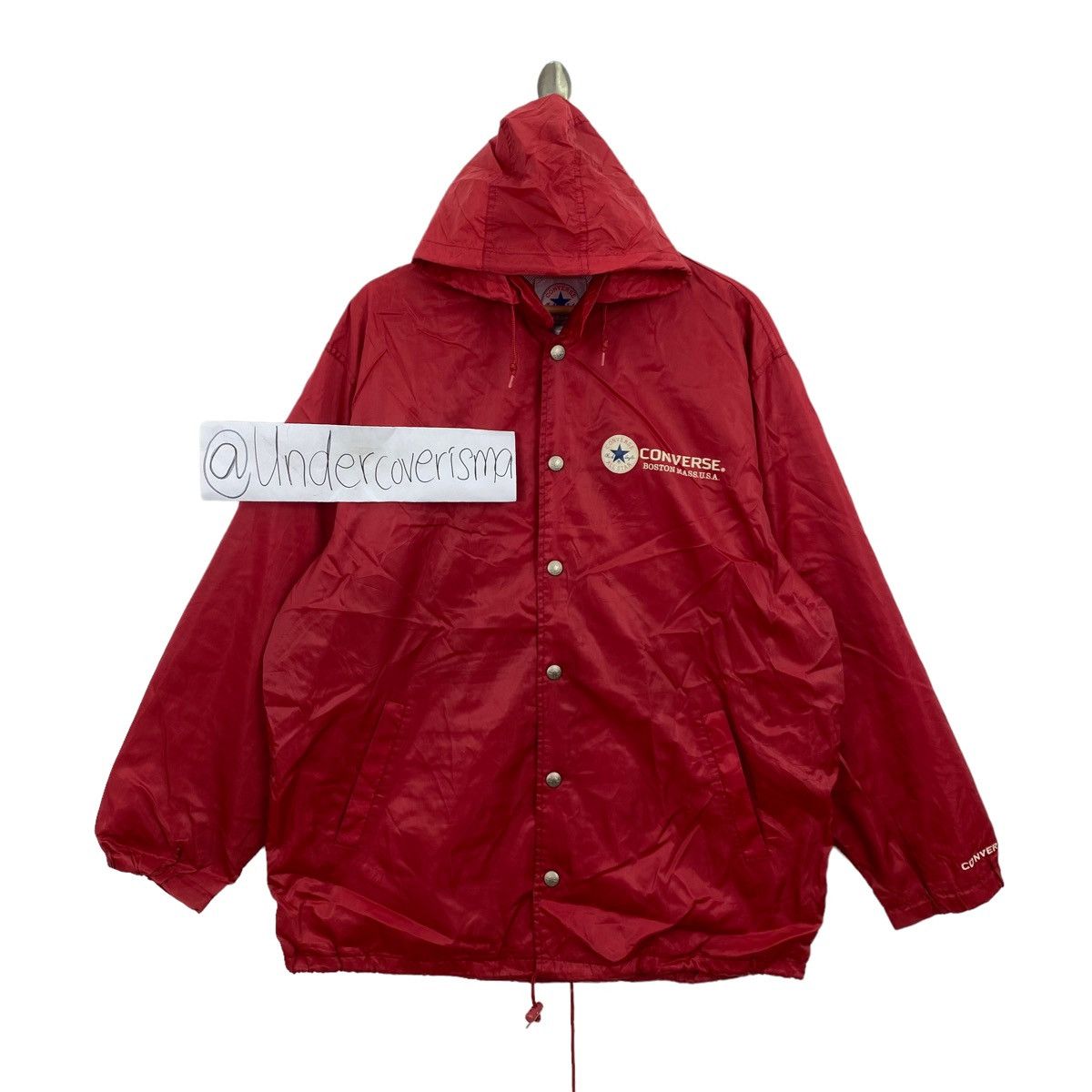 Converse CONVERSE ALL STAR Red Hooded Windbreaker Coach Jacket Size US XL / EU 56 / 4 - 3 Thumbnail