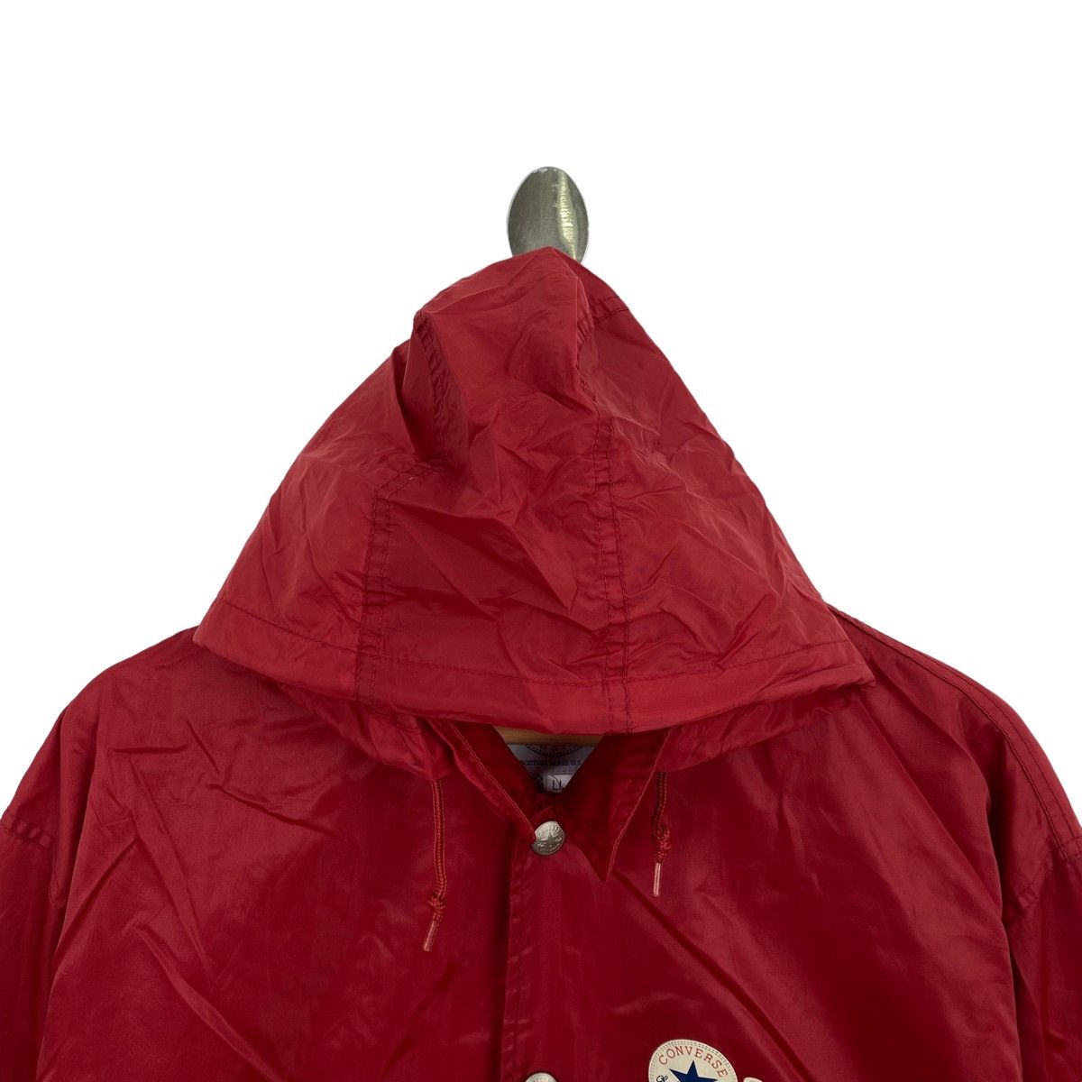 Converse CONVERSE ALL STAR Red Hooded Windbreaker Coach Jacket Size US XL / EU 56 / 4 - 4 Thumbnail
