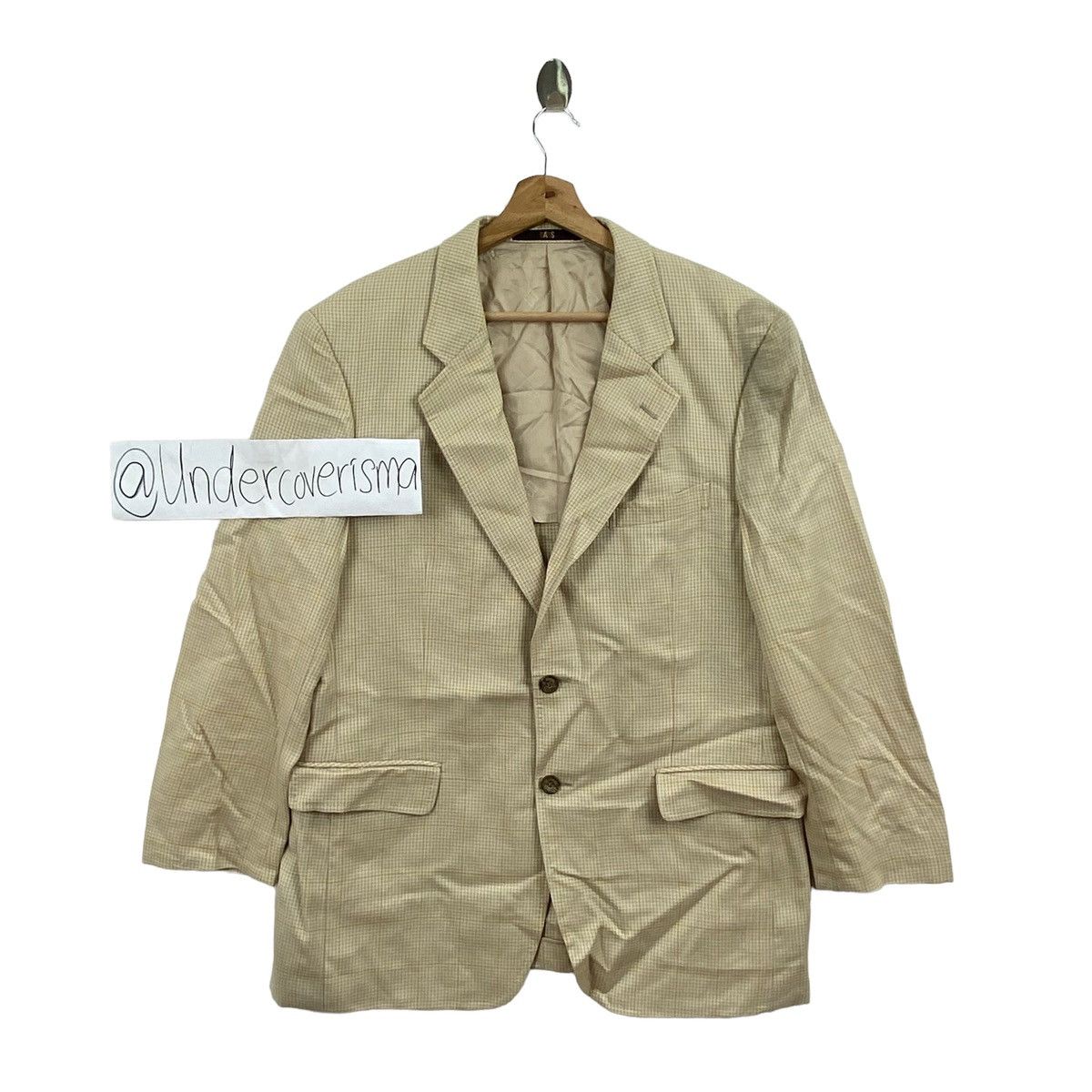 Vintage Vintage DAKS British Brand Check Tartan Cream Blazer Coat Size US L / EU 52-54 / 3 - 1 Thumbnail