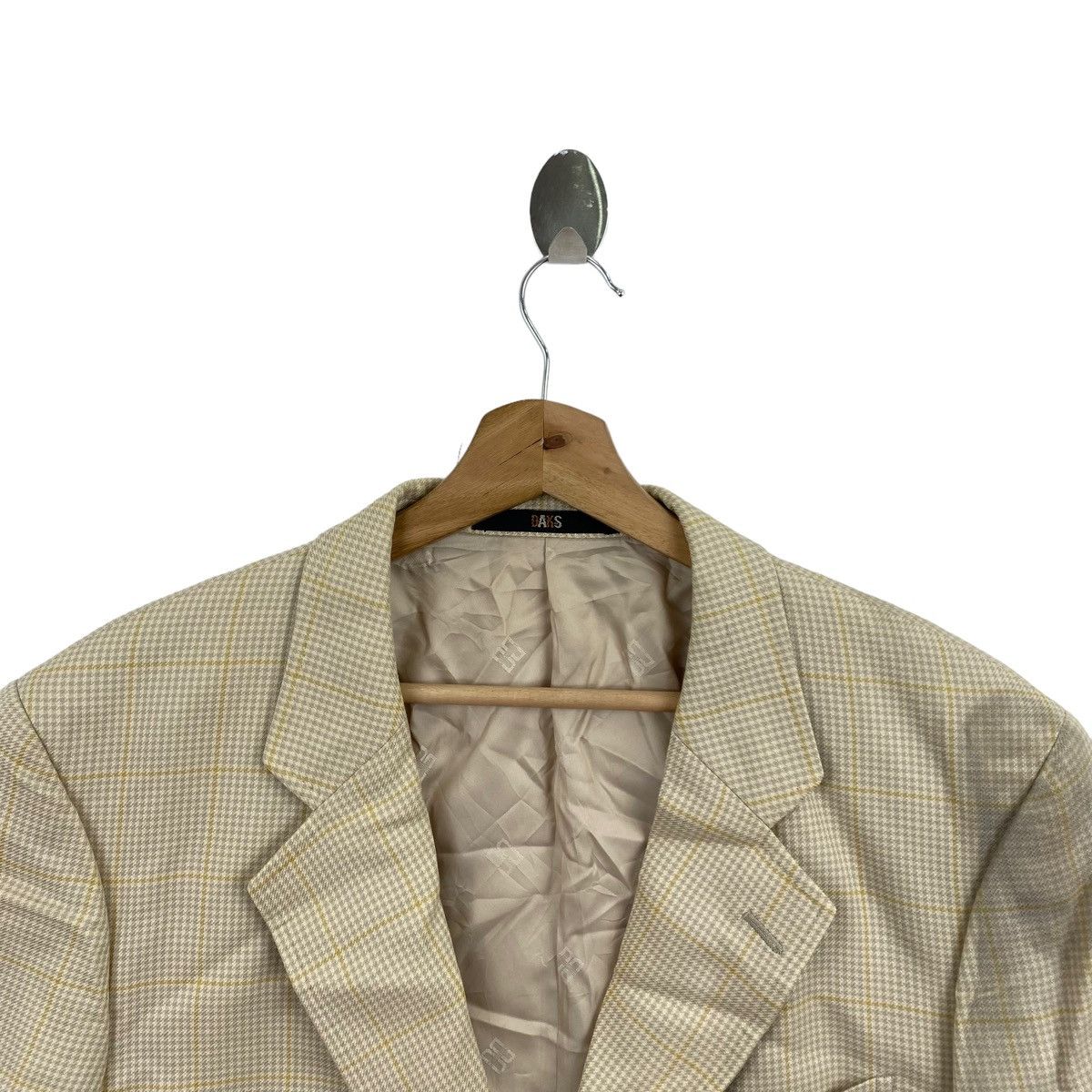 Vintage Vintage DAKS British Brand Check Tartan Cream Blazer Coat Size US L / EU 52-54 / 3 - 2 Thumbnail
