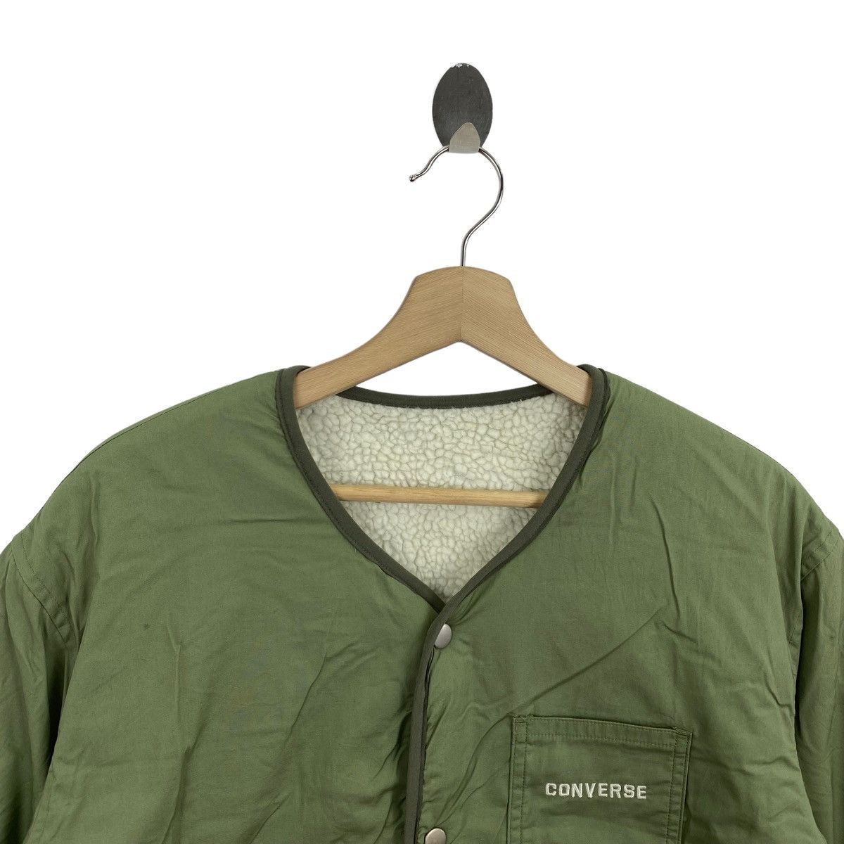 Converse × Vintage Vintage CONVERSE ALL STAR Reversible Button Up Bomber Jacket Size US L / EU 52-54 / 3 - 2 Thumbnail