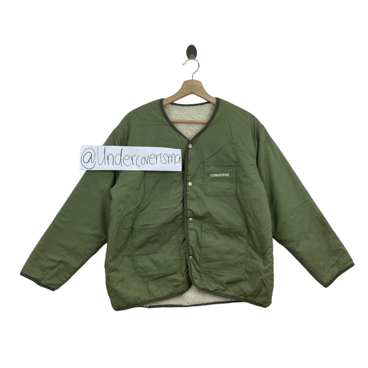 Converse × Vintage Vintage CONVERSE ALL STAR Reversible Button Up Bomber Jacket Size US L / EU 52-54 / 3 - 1 Thumbnail