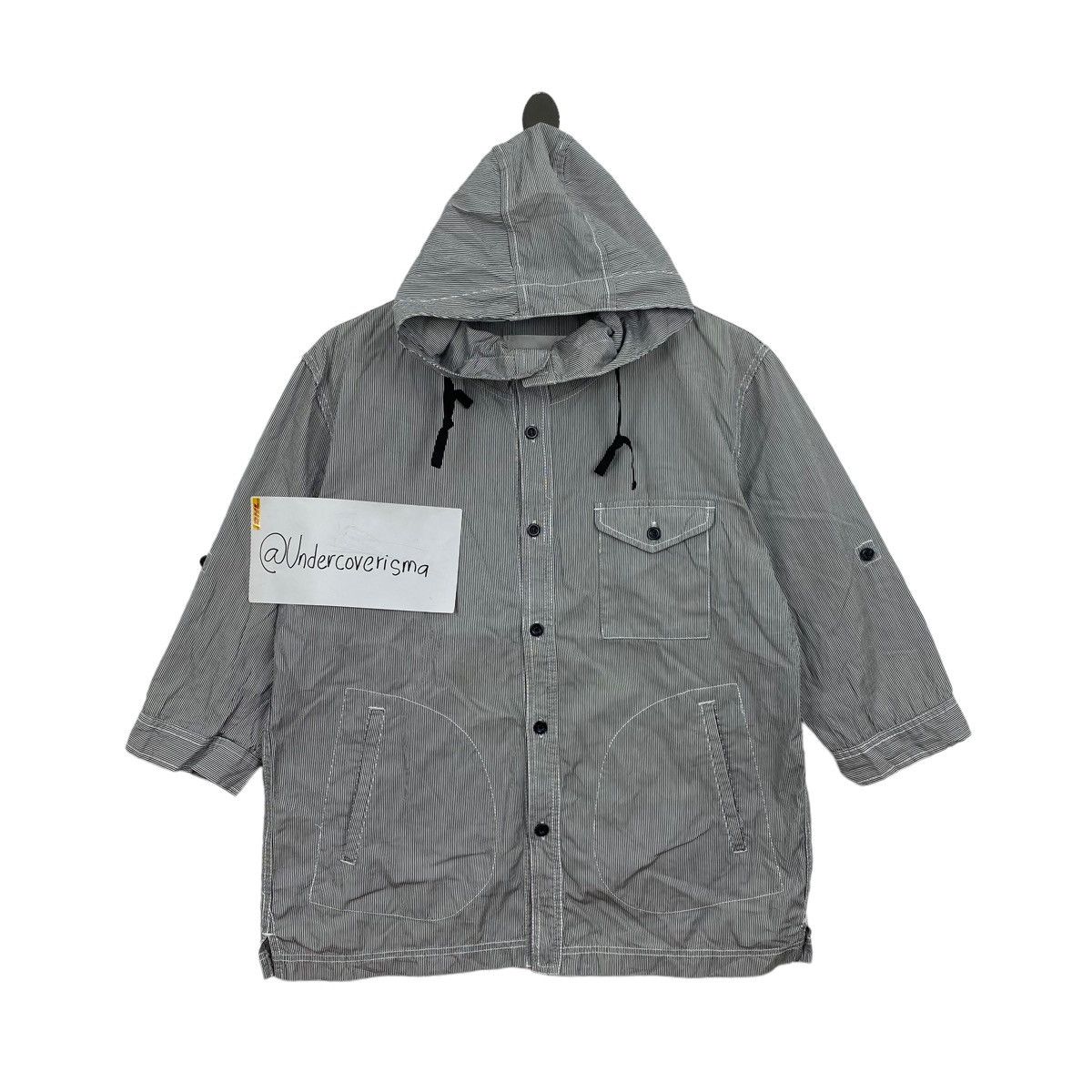 HARE HARE Japanese Brand Stripes Hickory Multi Pocket Hooded Size US S / EU 44-46 / 1 - 1 Thumbnail