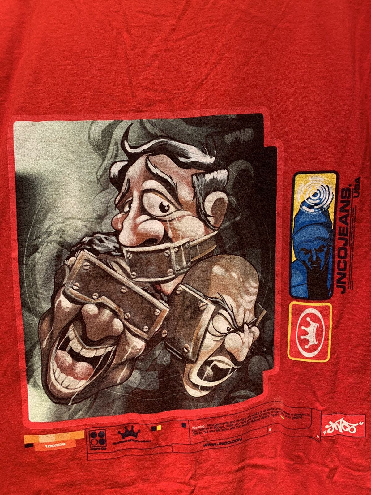 JNCO × Vintage RARE Vintage 2000 JNCO See/Speak/Hear No Evil USA-Made Shirt Size US XL / EU 56 / 4 - 3 Thumbnail