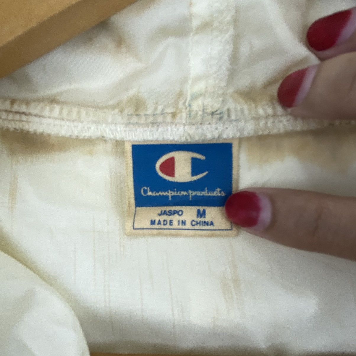 Vintage CHAMPION SCRIPT USA Sportswear Beige Hooded Windbreaker Size US M / EU 48-50 / 2 - 6 Thumbnail