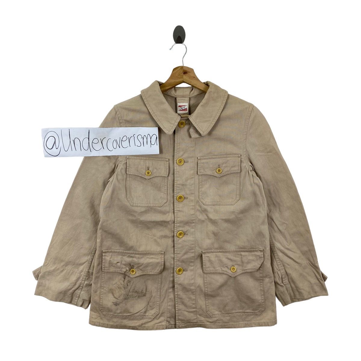 image of VTG Journal Standard Japan Brand Multi Pocket Jeans Jacket in Beige, Men's (Size Small)