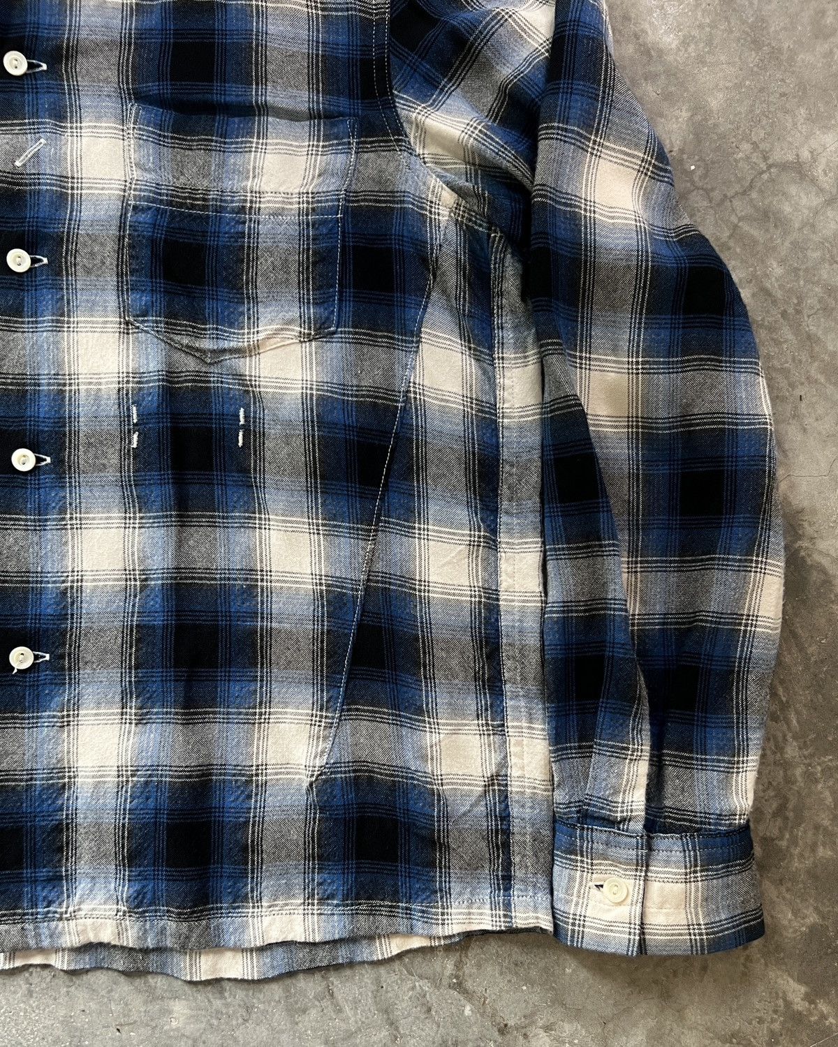 Number (N)ine Number (N)ine SS09 Blue Ombre Check Rayon Shirt Size US M / EU 48-50 / 2 - 6 Thumbnail