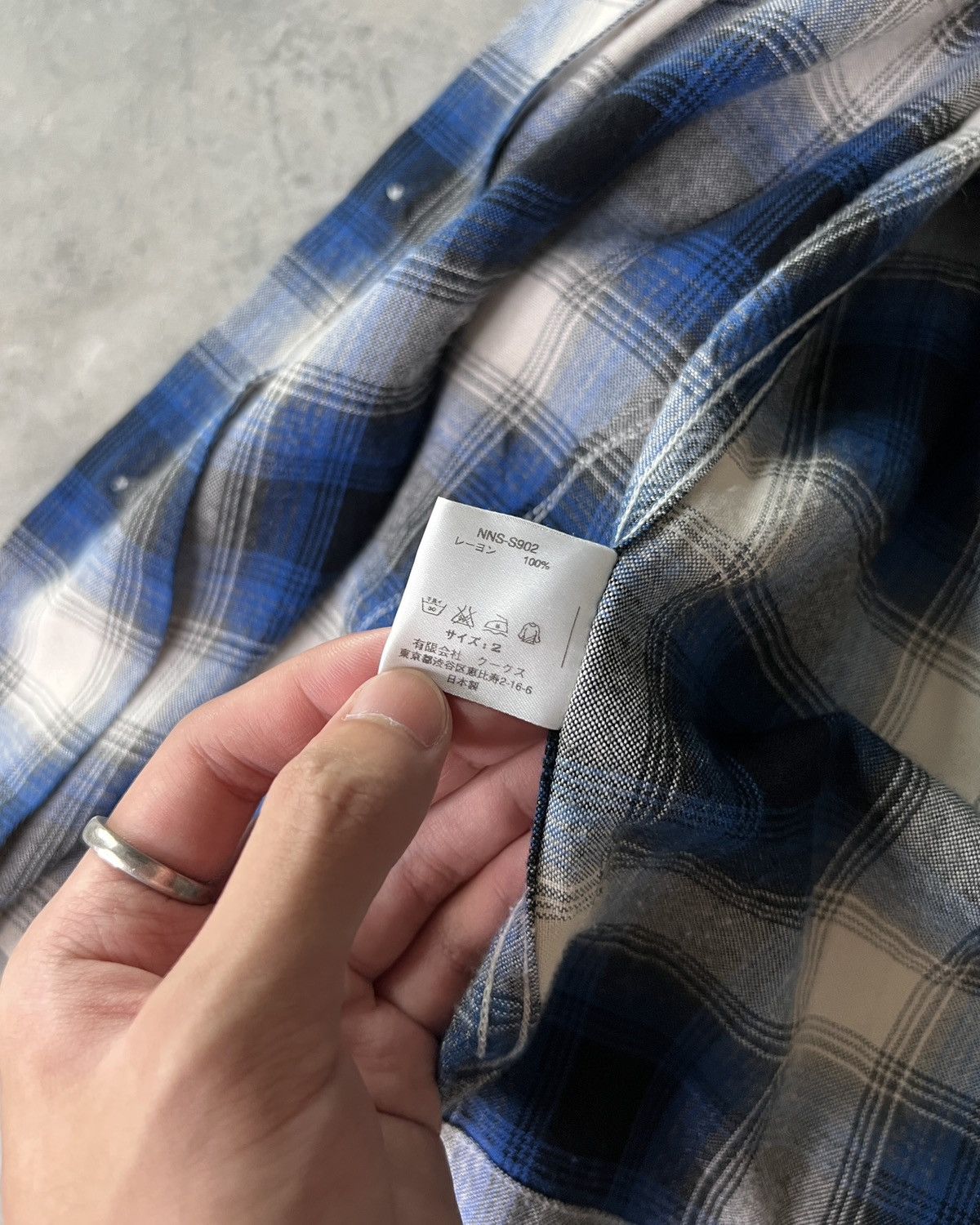 Number (N)ine Number (N)ine SS09 Blue Ombre Check Rayon Shirt Size US M / EU 48-50 / 2 - 11 Thumbnail