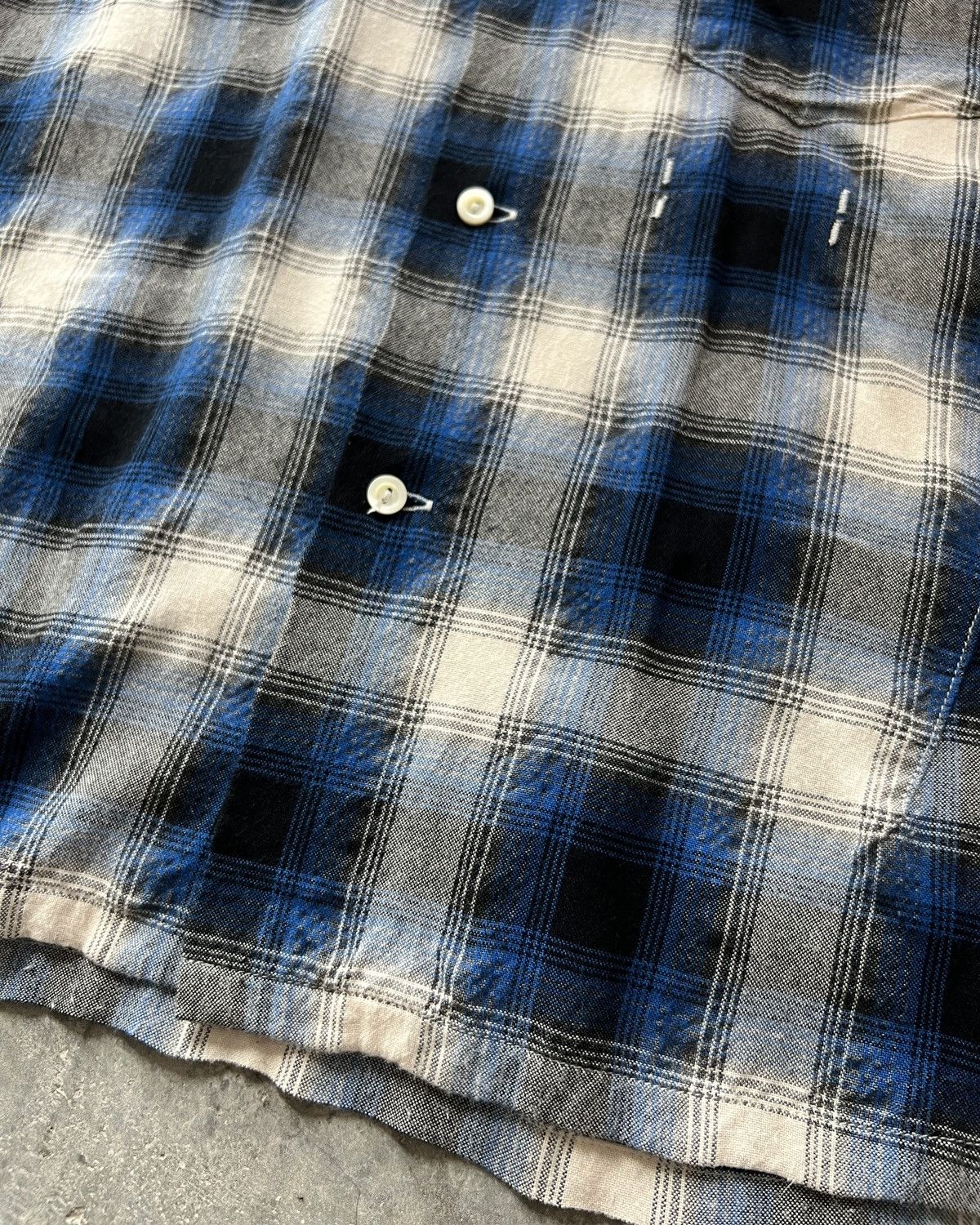 Number (N)ine Number (N)ine SS09 Blue Ombre Check Rayon Shirt Size US M / EU 48-50 / 2 - 7 Thumbnail