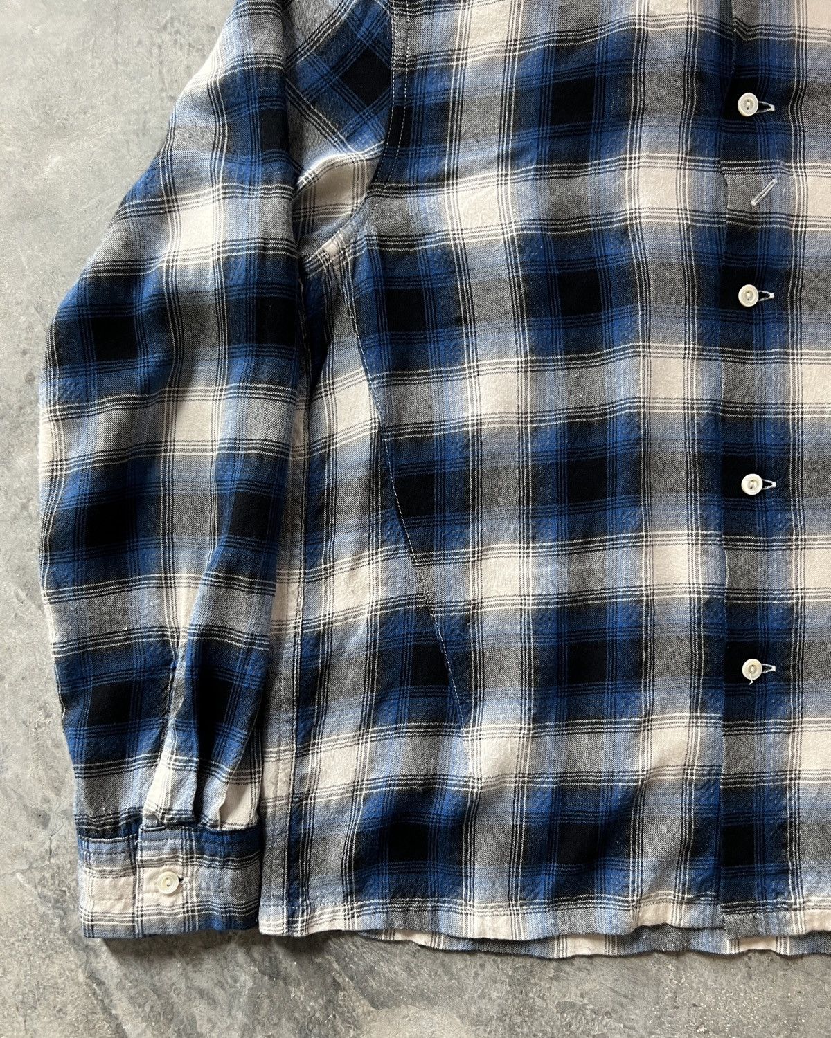 Number (N)ine Number (N)ine SS09 Blue Ombre Check Rayon Shirt Size US M / EU 48-50 / 2 - 5 Thumbnail