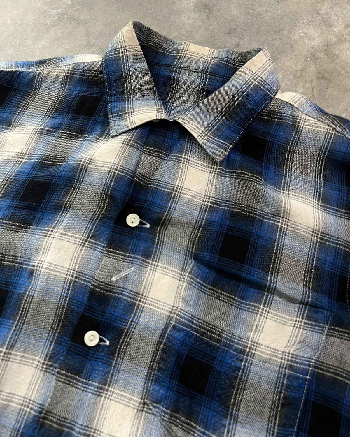 Number (N)ine Number (N)ine SS09 Blue Ombre Check Rayon Shirt Size US M / EU 48-50 / 2 - 4 Thumbnail