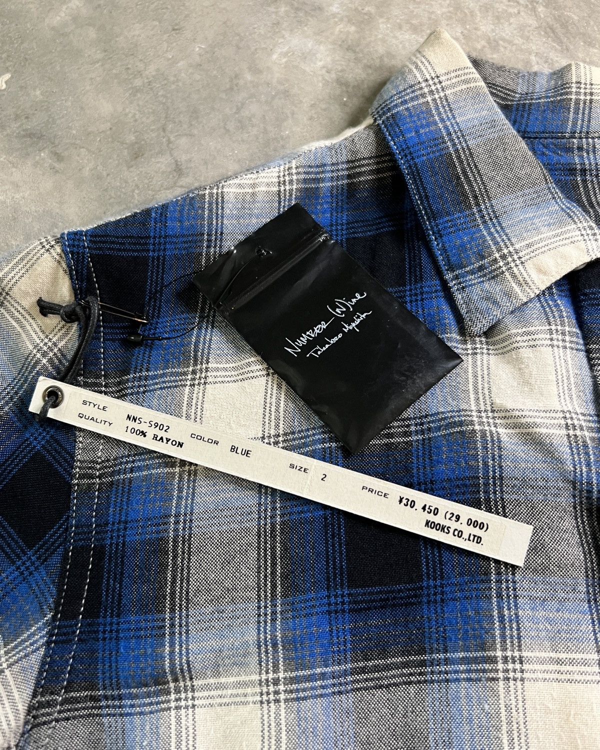 Number (N)ine Number (N)ine SS09 Blue Ombre Check Rayon Shirt