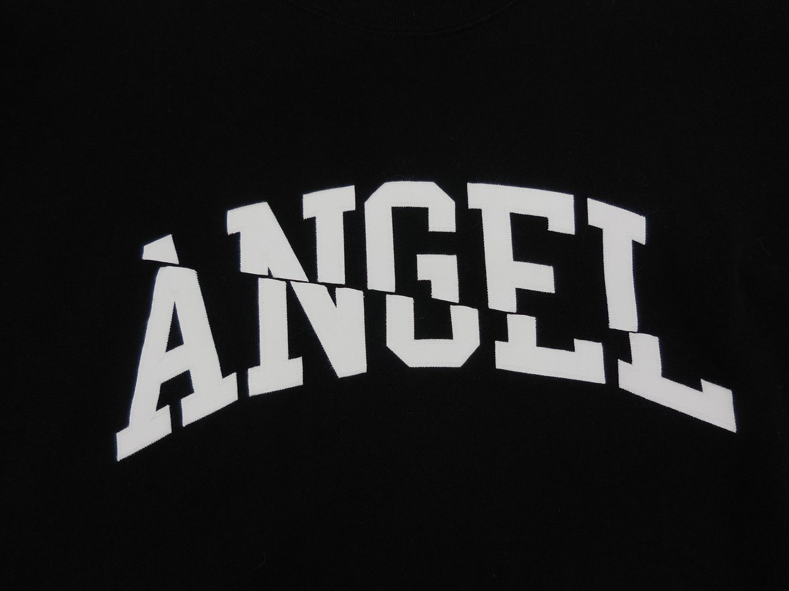 Sweatshirt Black ANGEL Slit Printed Cotton