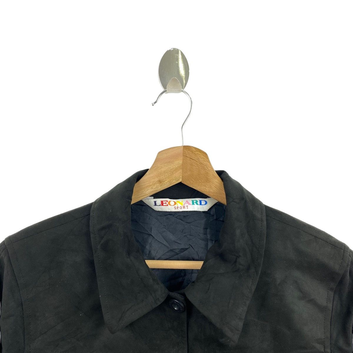 Japanese Brand Vintage LEONARD SPORT Japanese Brand Button Up Black Coat Size US M / EU 48-50 / 2 - 2 Thumbnail