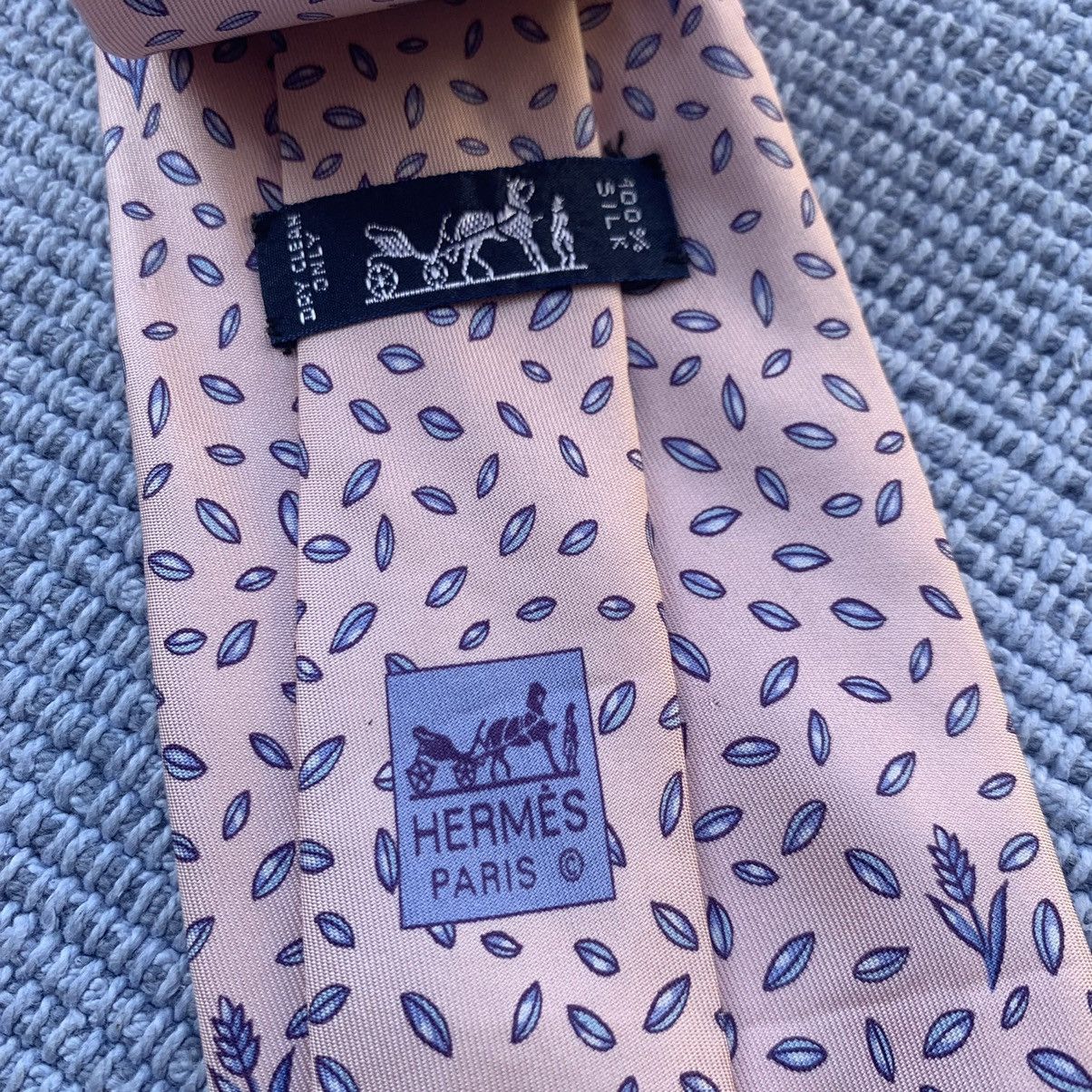 Vintage Vintage hermes pink tie Size ONE SIZE - 4 Thumbnail