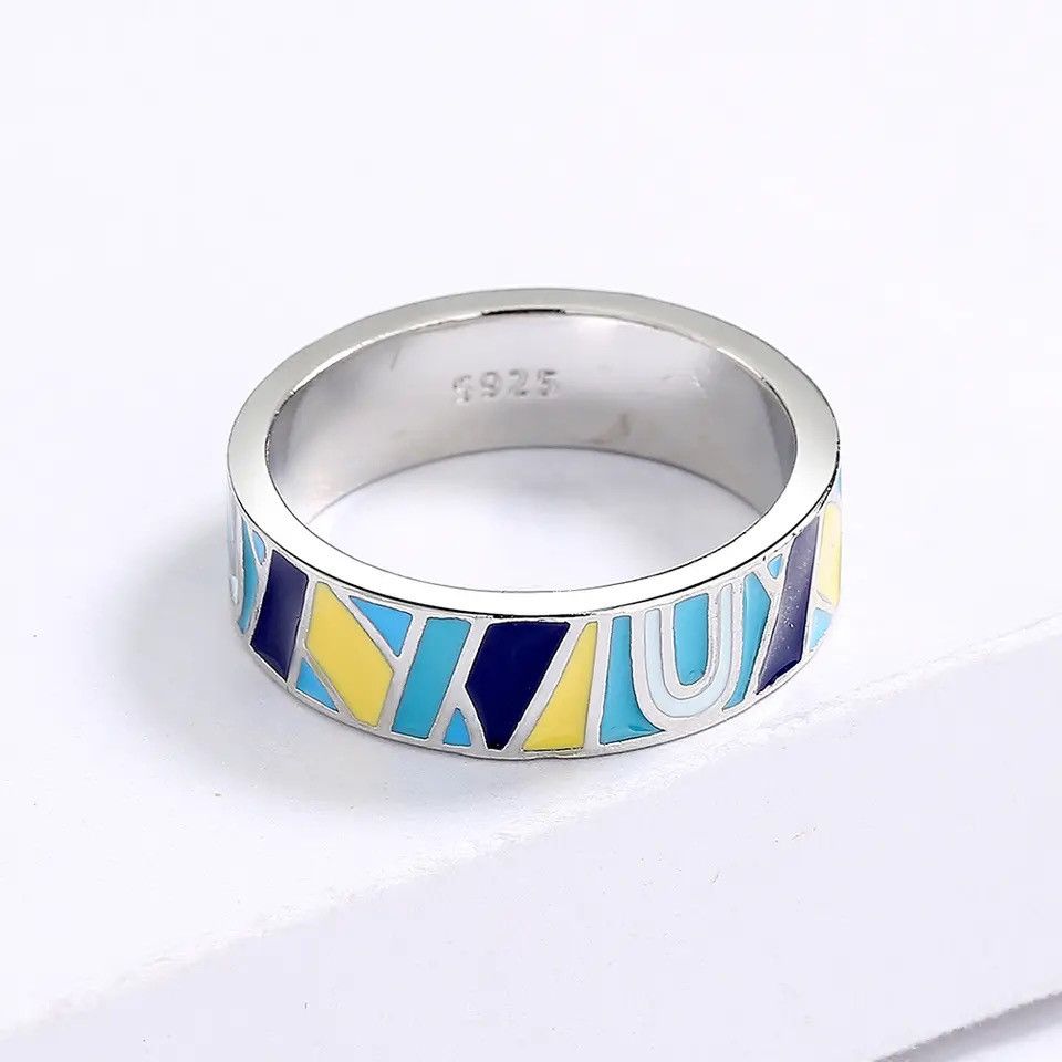 Japanese Brand × Jewelry × Vintage Creative Handmade Blue Enamel Flower Ring Size ONE SIZE - 2 Thumbnail