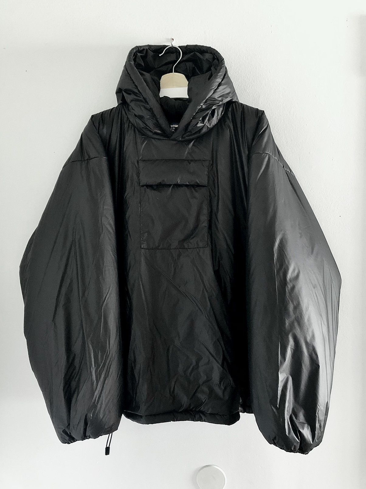 Gap Yeezy Gap Balenciaga Nylon Padded Anorak Hoodie Black Jacket | Grailed