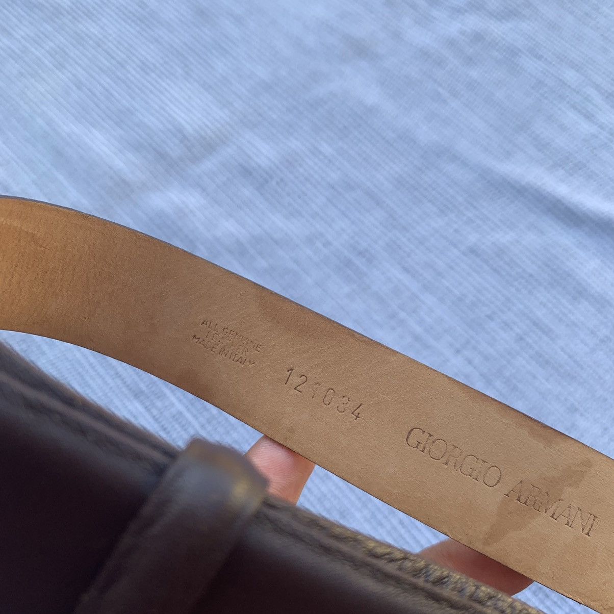 Giorgio Armani × Vintage Brown leather belt Size ONE SIZE - 4 Thumbnail