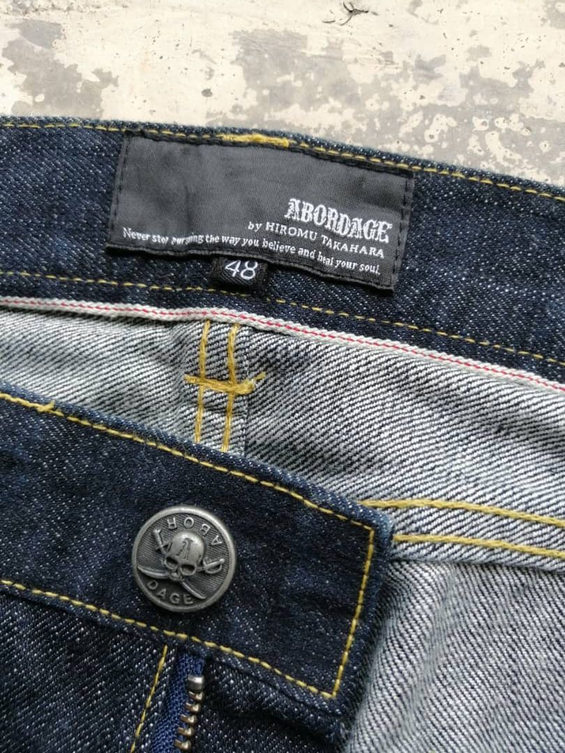 Japanese Brand SICKS💥ABORDAGE by HIROMU TAKAHARA Redline Jeans Size US 34 / EU 50 - 7 Thumbnail