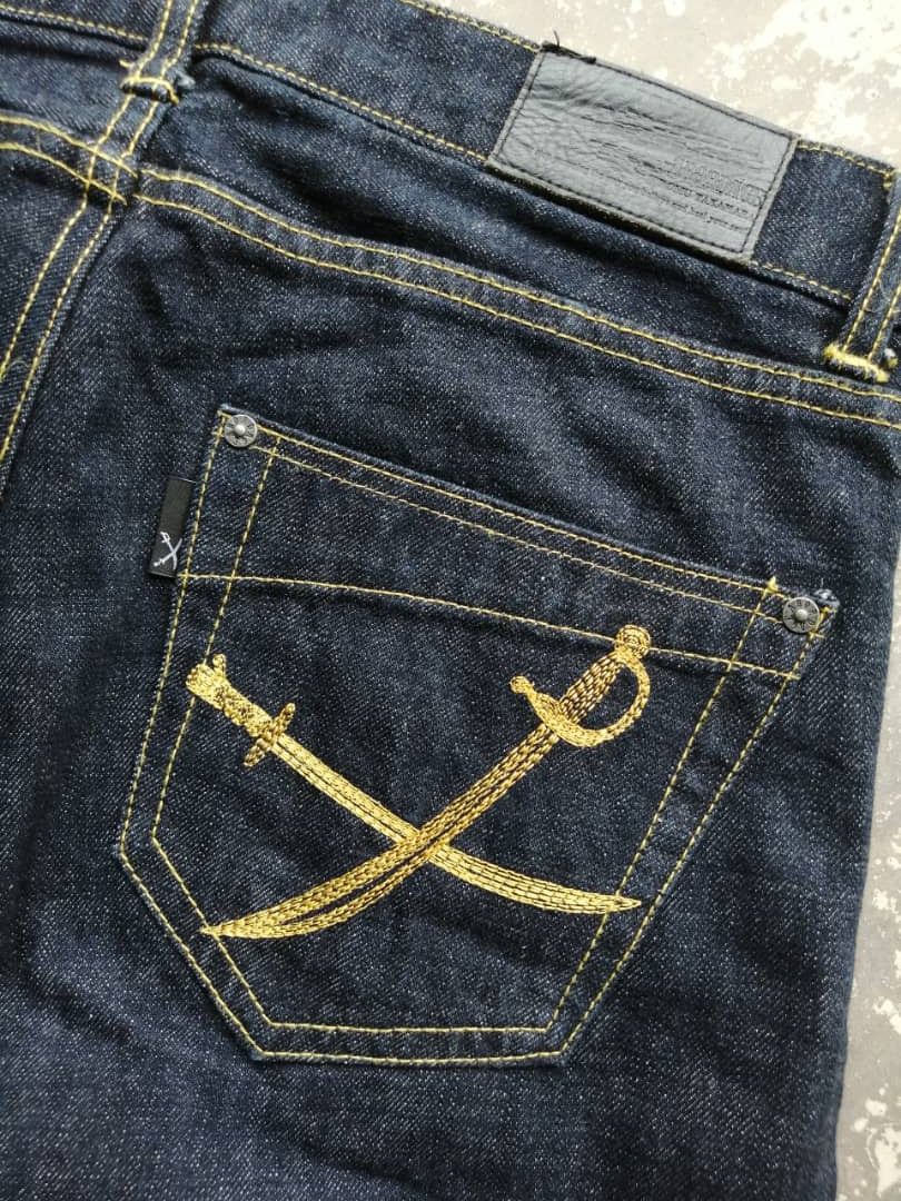 Japanese Brand SICKS💥ABORDAGE by HIROMU TAKAHARA Redline Jeans Size US 34 / EU 50 - 14 Thumbnail
