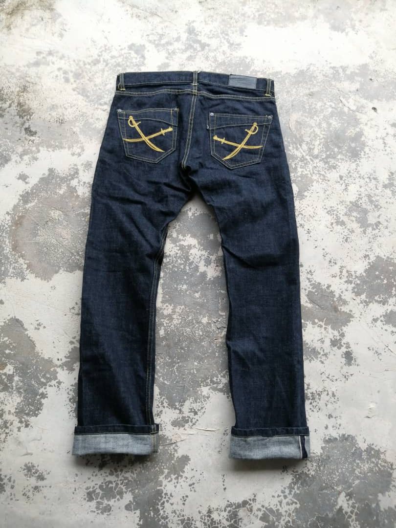 Japanese Brand SICKS💥ABORDAGE by HIROMU TAKAHARA Redline Jeans Size US 34 / EU 50 - 12 Thumbnail