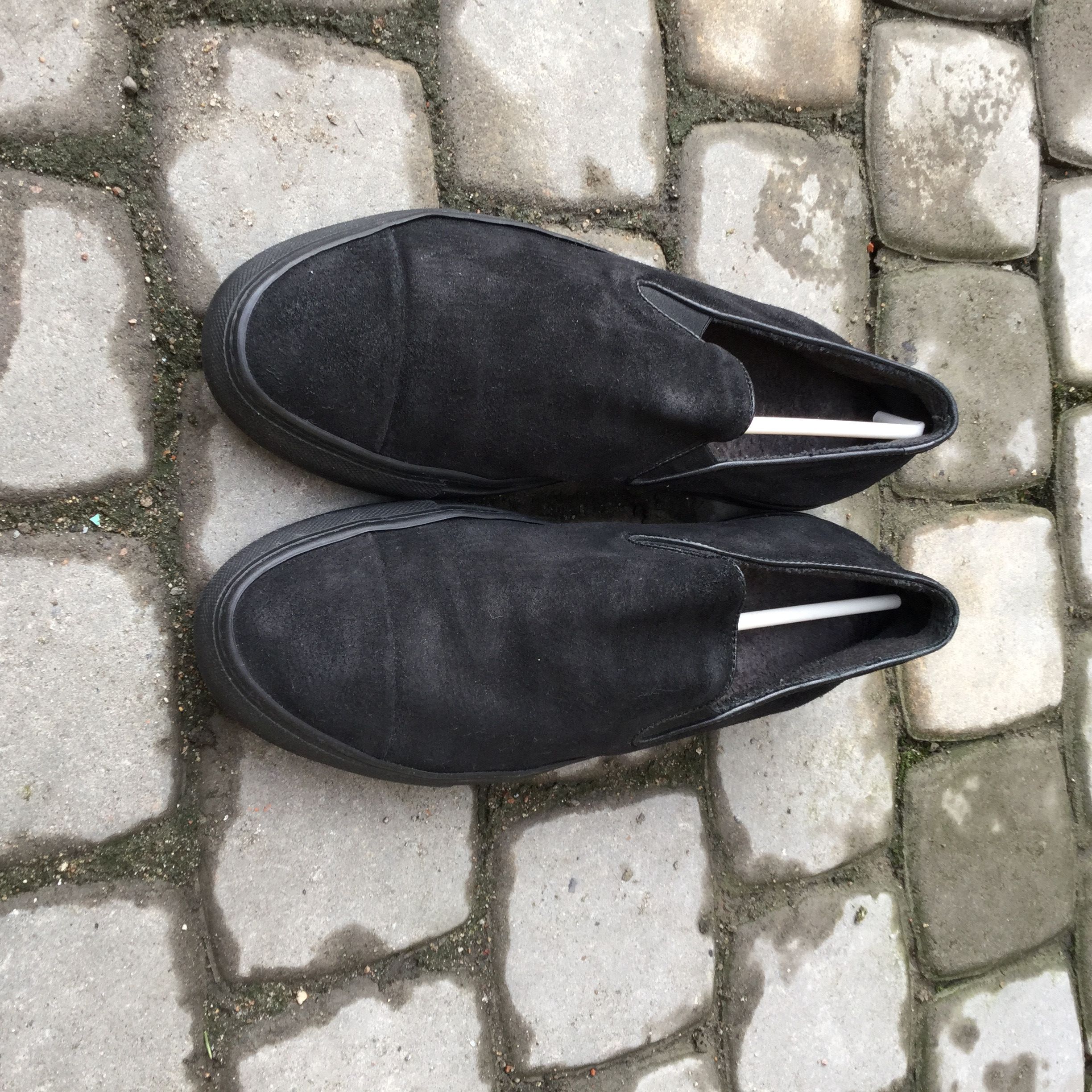 image of Rocco P Suede Slip-On.like Common Projects Or Dior Shoes in Black, Men's (Size 9)