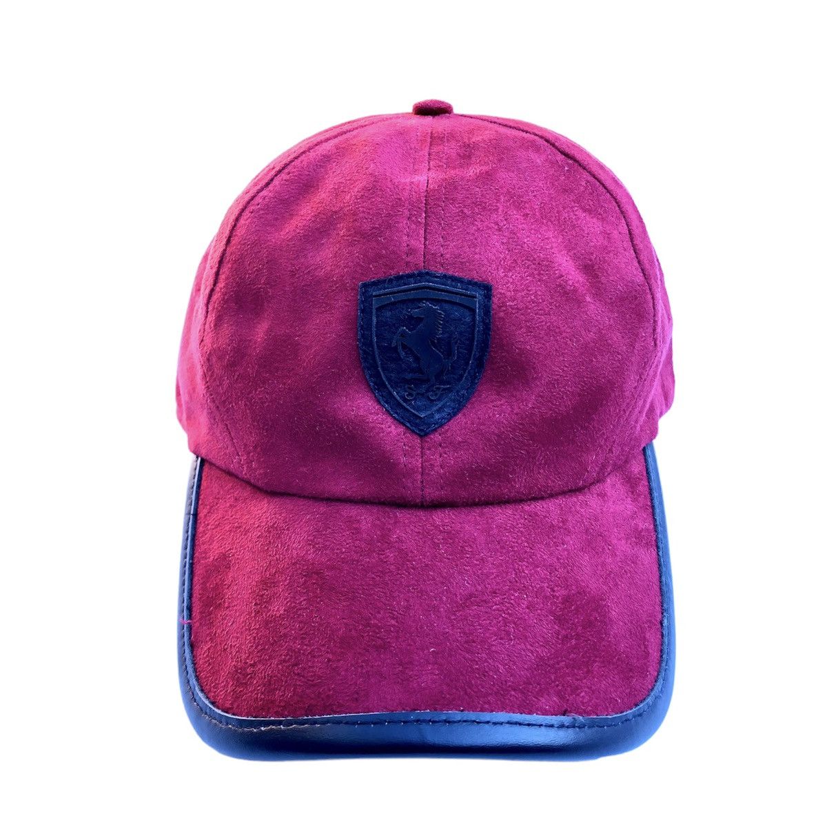 Ferrari Scuderia Ferrari Leather & Suede Hat Burgundy Red & Navy Size ONE SIZE - 2 Thumbnail