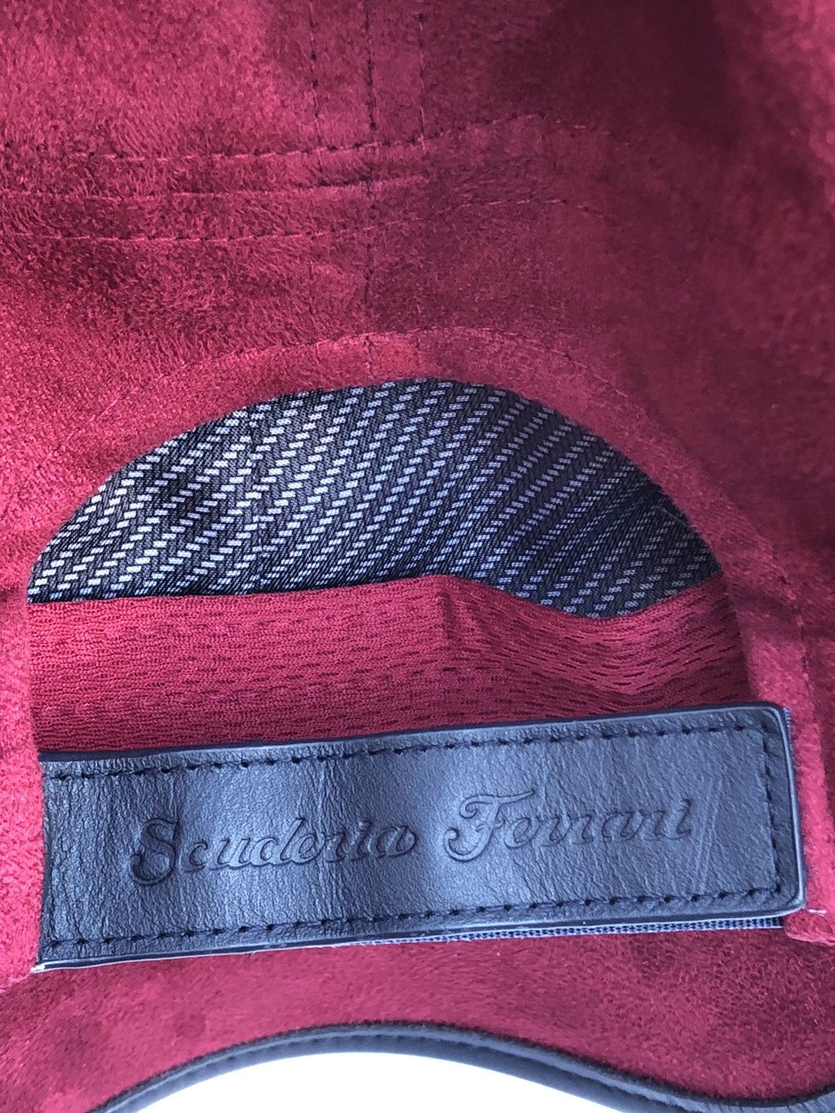 Ferrari Scuderia Ferrari Leather & Suede Hat Burgundy Red & Navy Size ONE SIZE - 5 Thumbnail