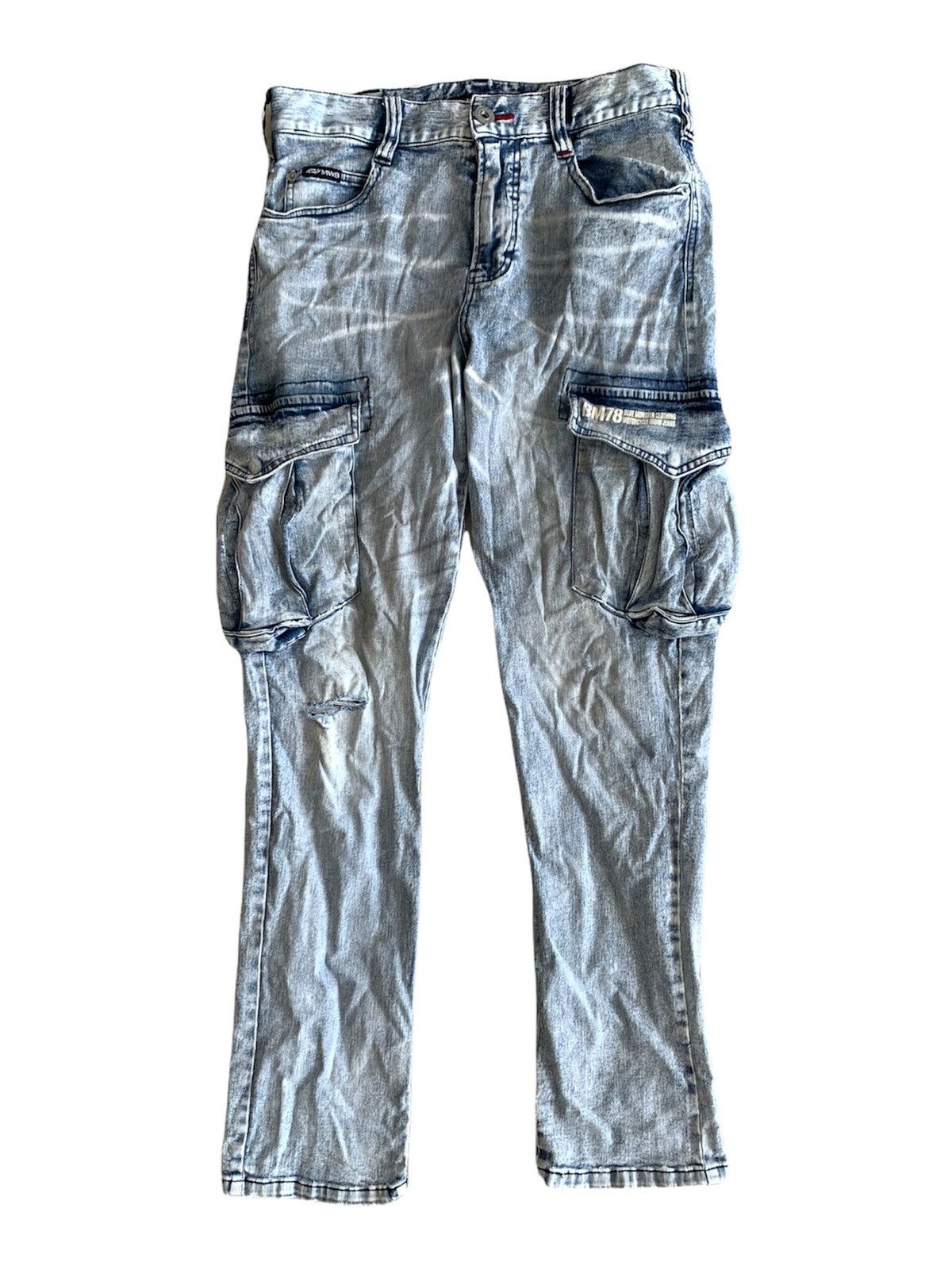 Japanese Brand Blue Monster Motorcycle Cargos Jeans Denim Pant Size US 31 - 1 Thumbnail