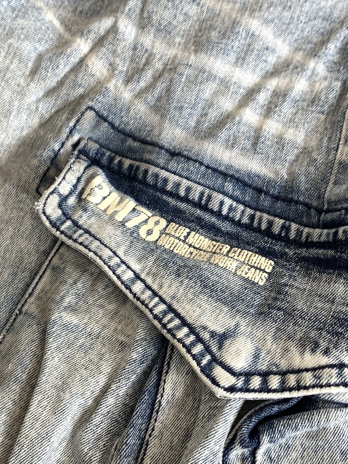 Japanese Brand Blue Monster Motorcycle Cargos Jeans Denim Pant Size US 31 - 5 Thumbnail