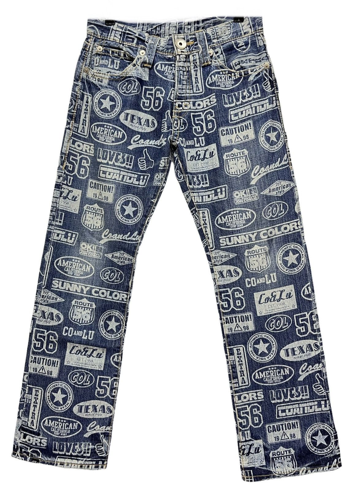 image of Dope! Pop Art! Co&lu Printed Denim! Hysteric Glamour Style! in Blue Denim, Women's (Size 28)