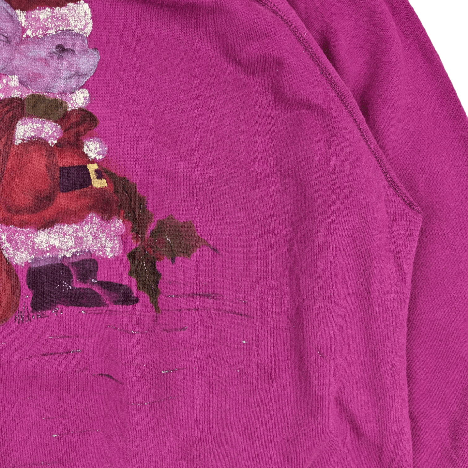 Hanes Vintage 90's HANES Santa Claus Mouse Art Painting Sweatshirt Size XL / US 12-14 / IT 48-50 - 6 Thumbnail