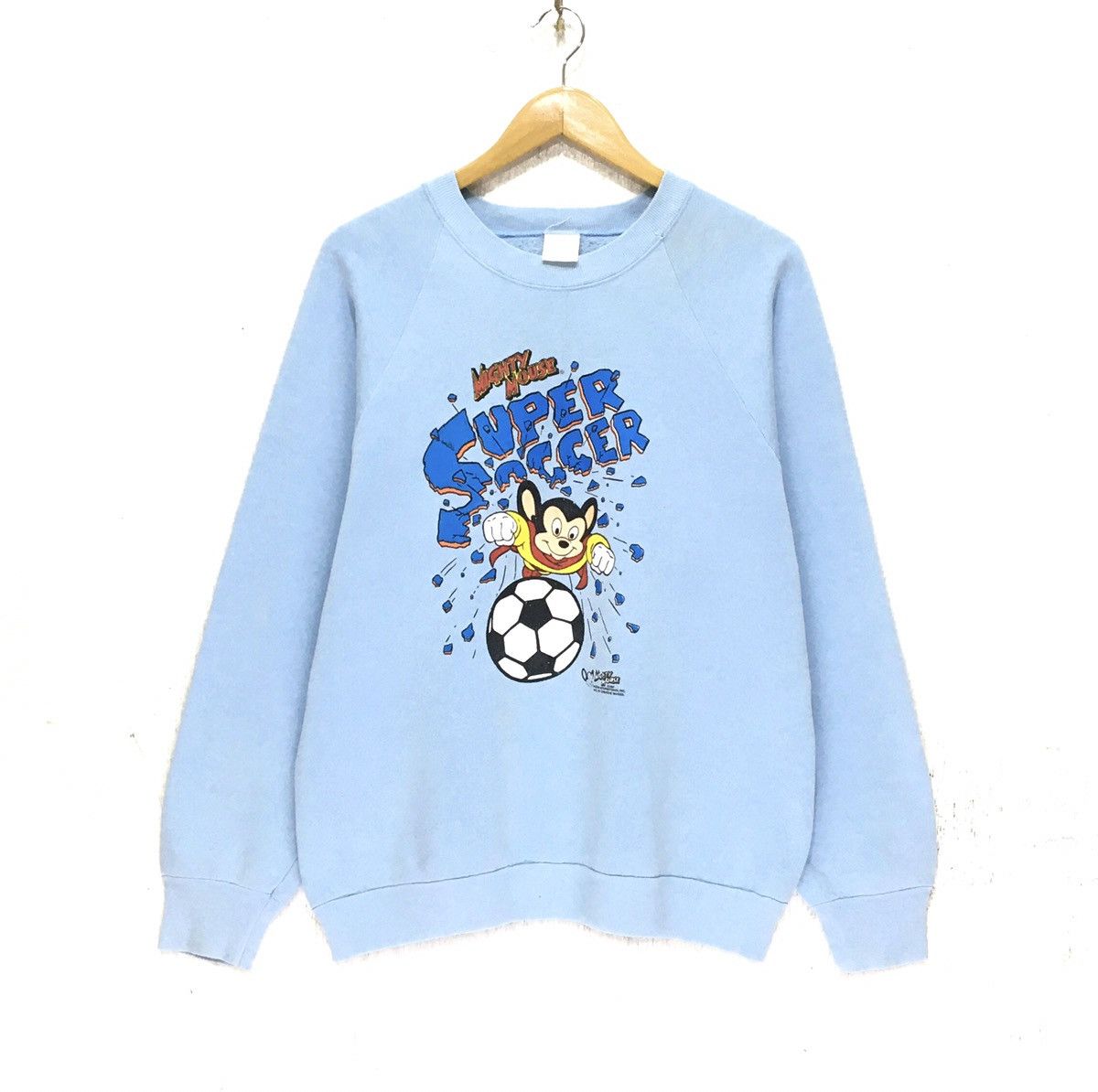 Vintage 90s Mighty Mouse Crewneck Sweatshirt Big Logo