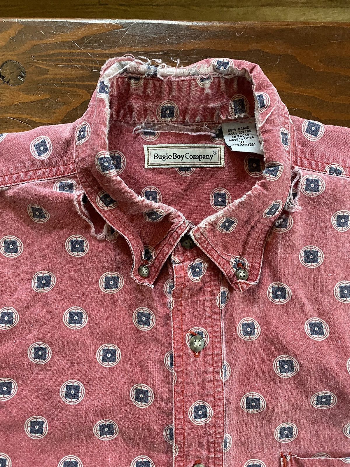 Bugle Boy Vintage 90’s Bugle Boy Distressed Faded Button Up Size US XL / EU 56 / 4 - 5 Thumbnail