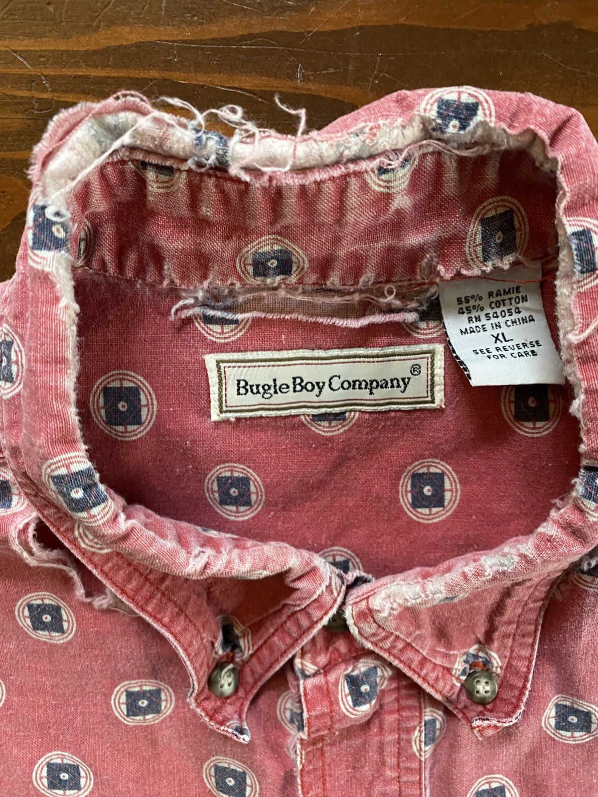 Bugle Boy Vintage 90’s Bugle Boy Distressed Faded Button Up Size US XL / EU 56 / 4 - 6 Thumbnail