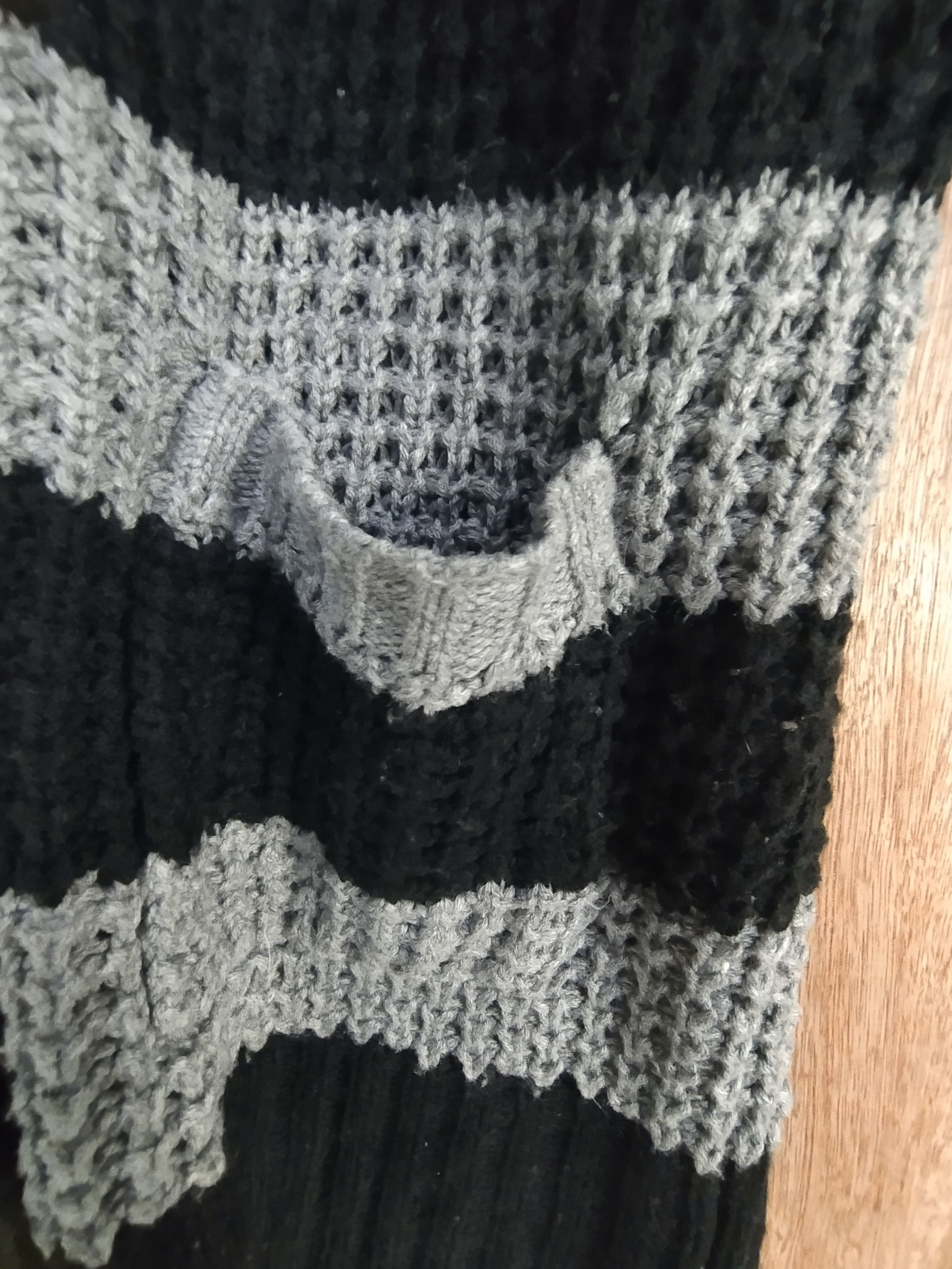 Homespun Knitwear Plymtone black/gray stripe knit cardigan #S020 Size US M / EU 48-50 / 2 - 9 Thumbnail
