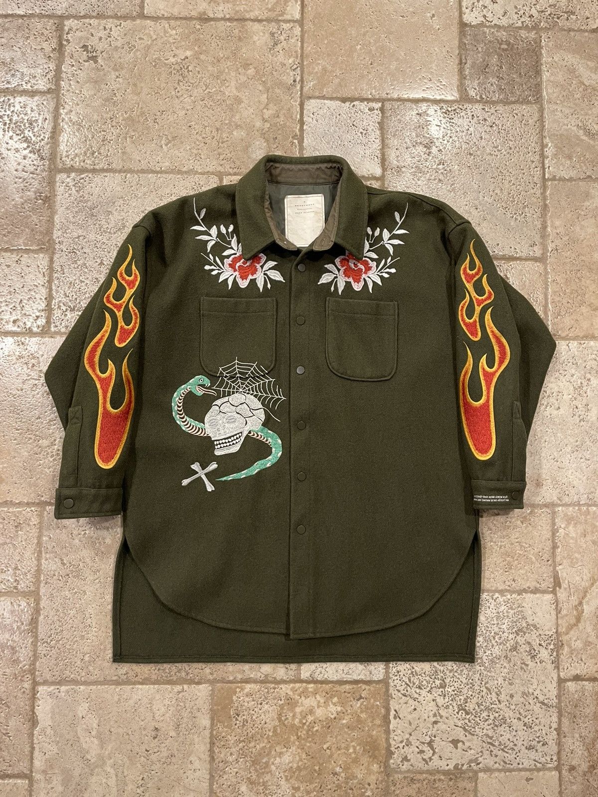 READYMADE READYMADE Heavy Coat Parka Green Embroidered Jacket size 2 Size US M / EU 48-50 / 2 - 4 Thumbnail