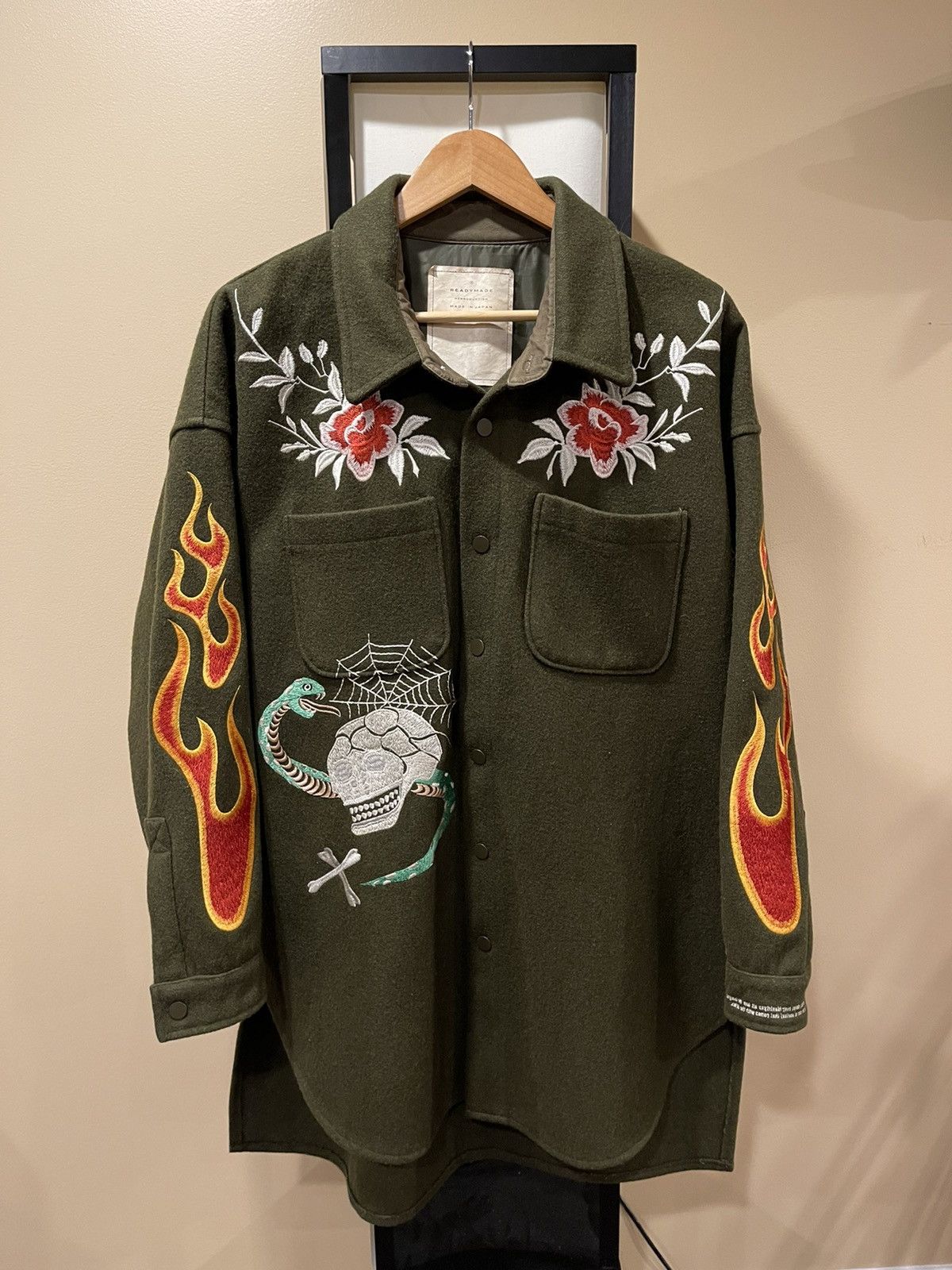 READYMADE READYMADE Heavy Coat Parka Green Embroidered Jacket size 2 Size US M / EU 48-50 / 2 - 1 Thumbnail