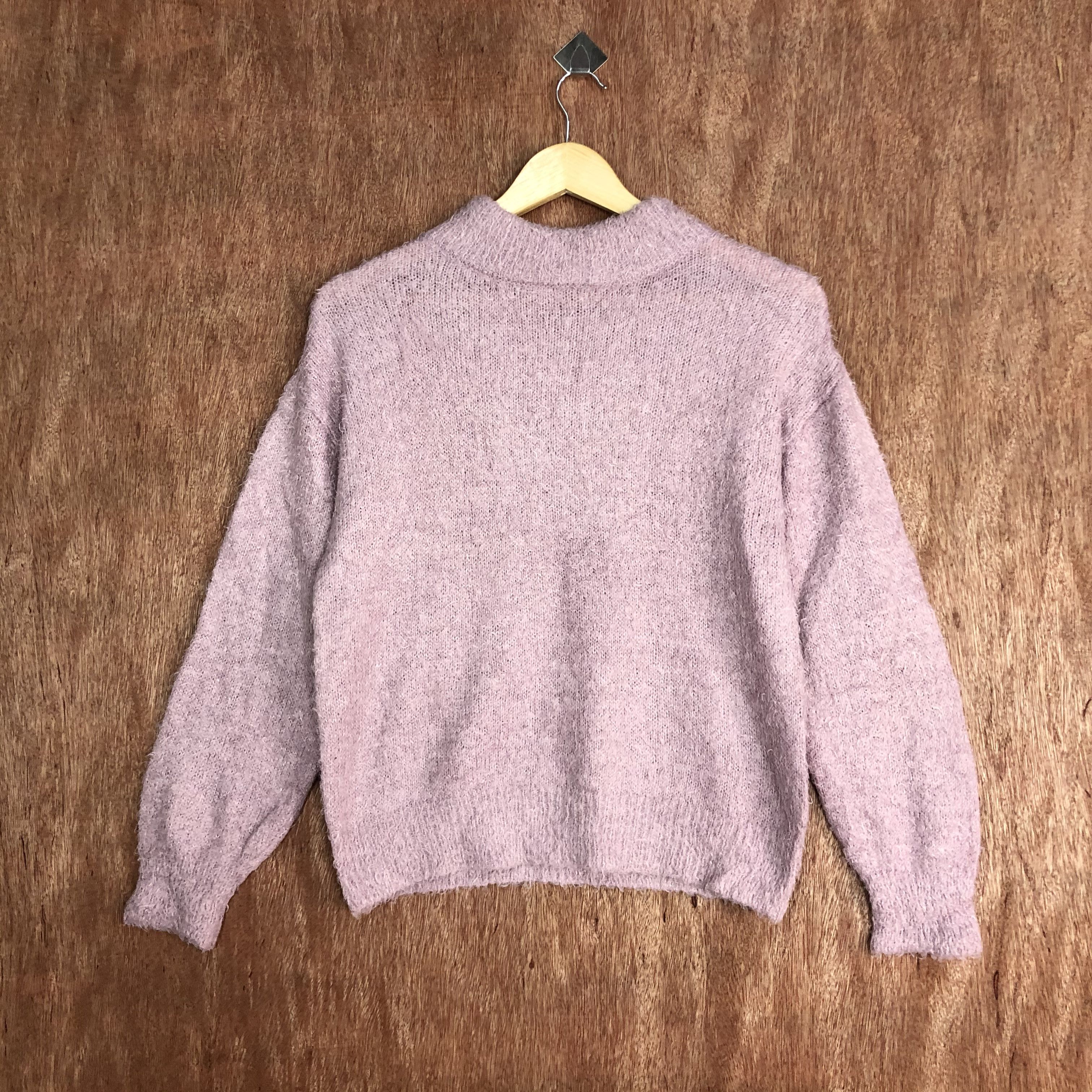 Homespun Knitwear × Japanese Brand GUJapan Brand Pink shag shaggy mohair Knitwear #6135 Size US S / EU 44-46 / 1 - 1 Thumbnail