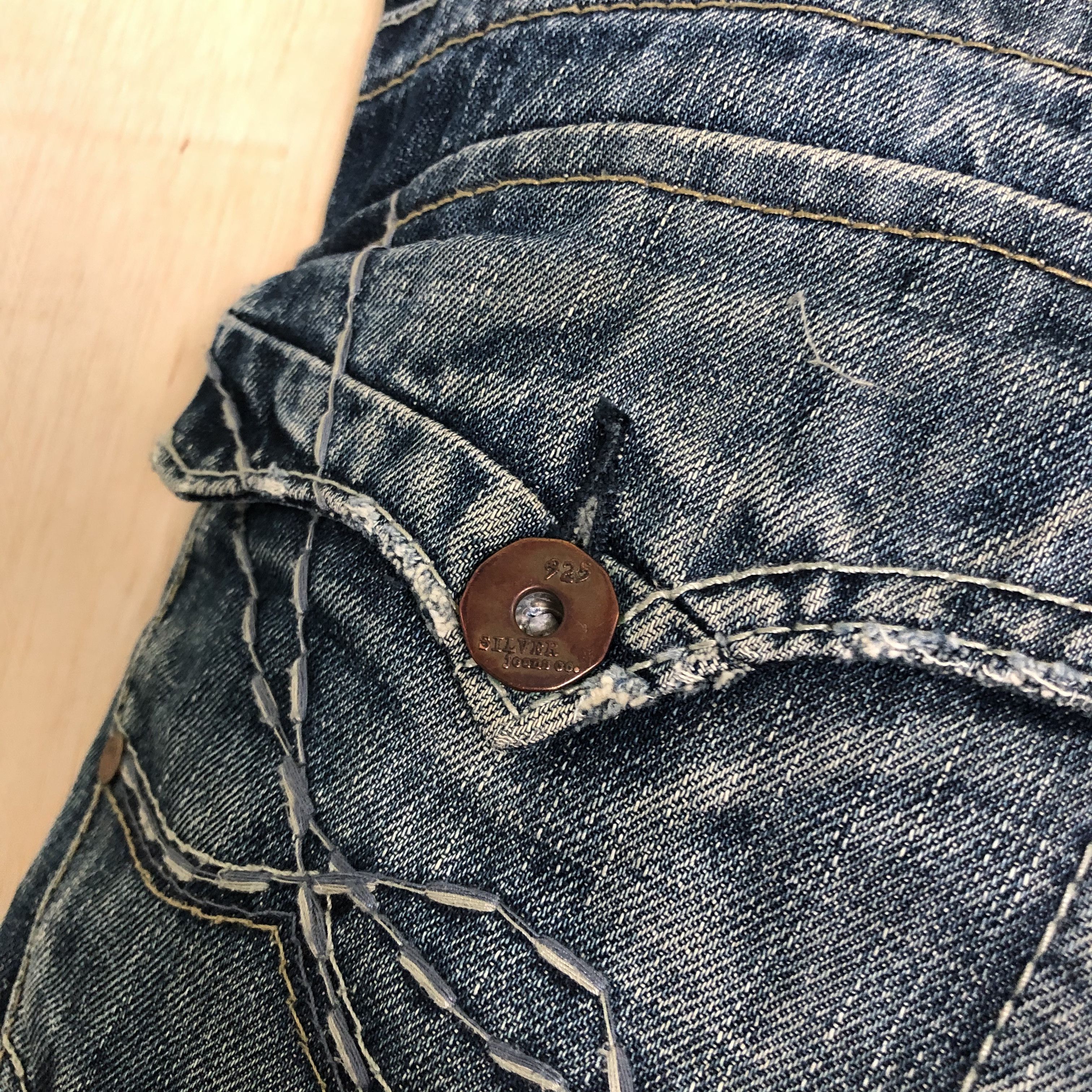 Silver Jeans Co. DLL Silver Jeans co blue distressed denim jeans #C004 Size US 31 - 11 Thumbnail