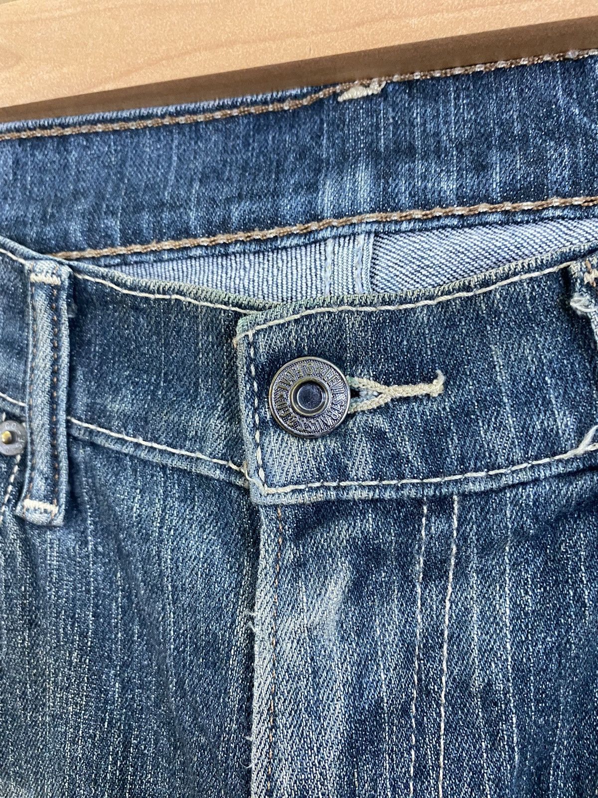Levi's DLS 505 Levi’s Blue distressed Denim Pants #BB536 Size US 33 - 15 Thumbnail